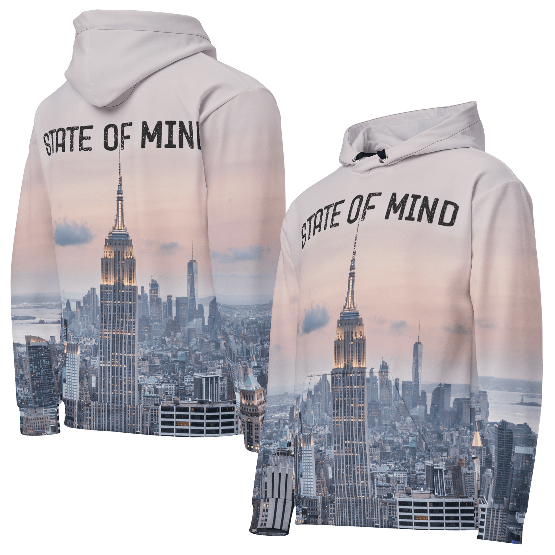 New York City Empire State All - Over - Print COTTON Hoodie - Unisex - Mooving Merch