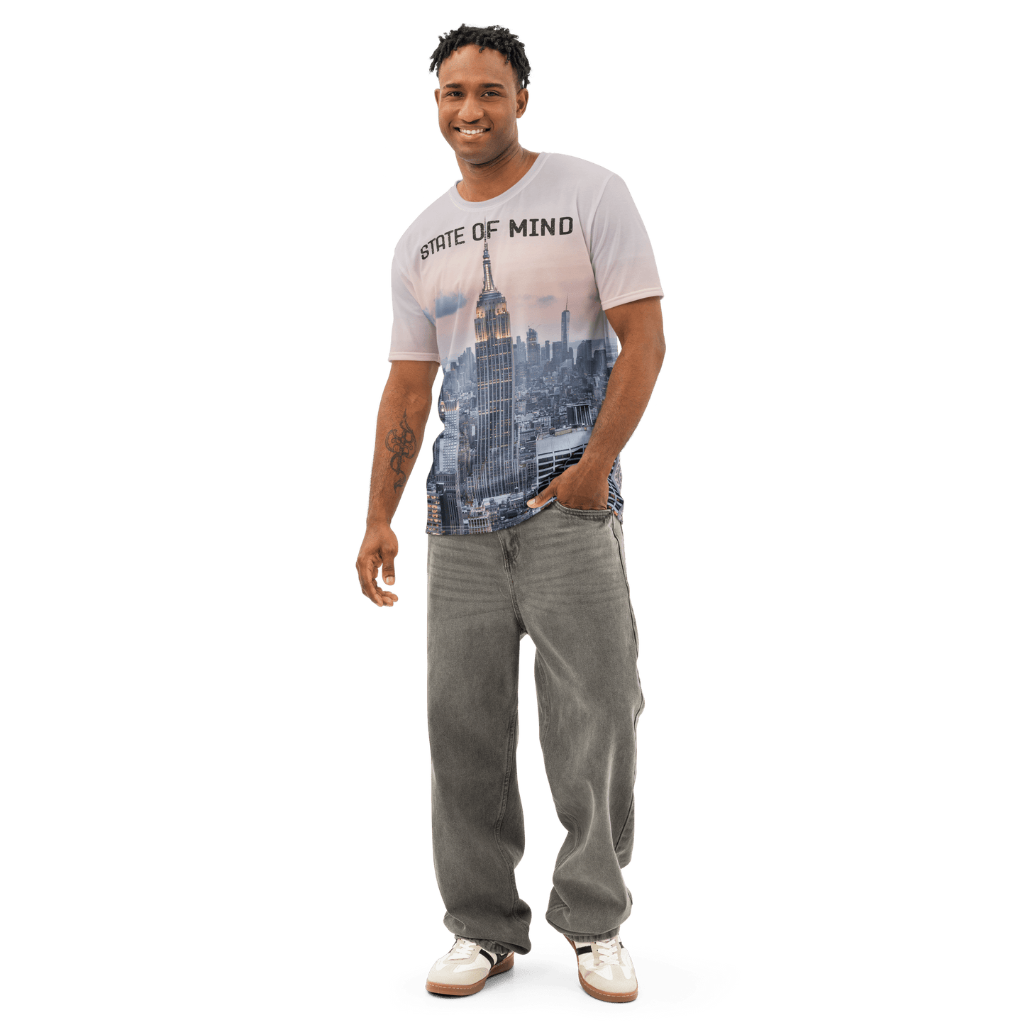 New York City Empire State All - Over - Print COTTON T-Shirt - Men's - Mooving Merch