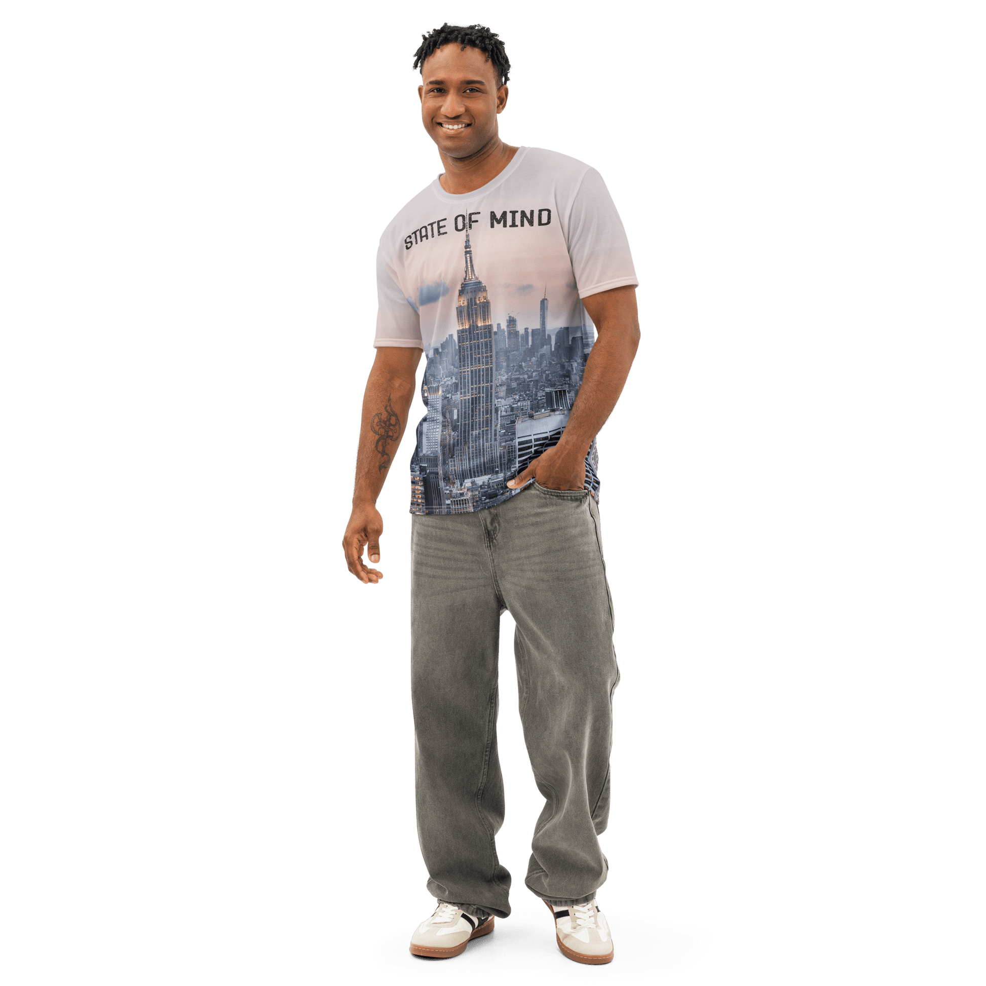 New York City Empire State All - Over - Print COTTON T-Shirt - Men's - Mooving Merch