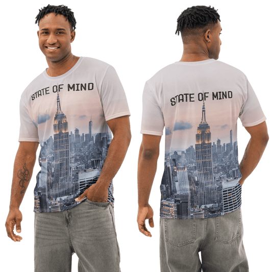 New York City Empire State All - Over - Print COTTON T-Shirt - Men's - Mooving Merch