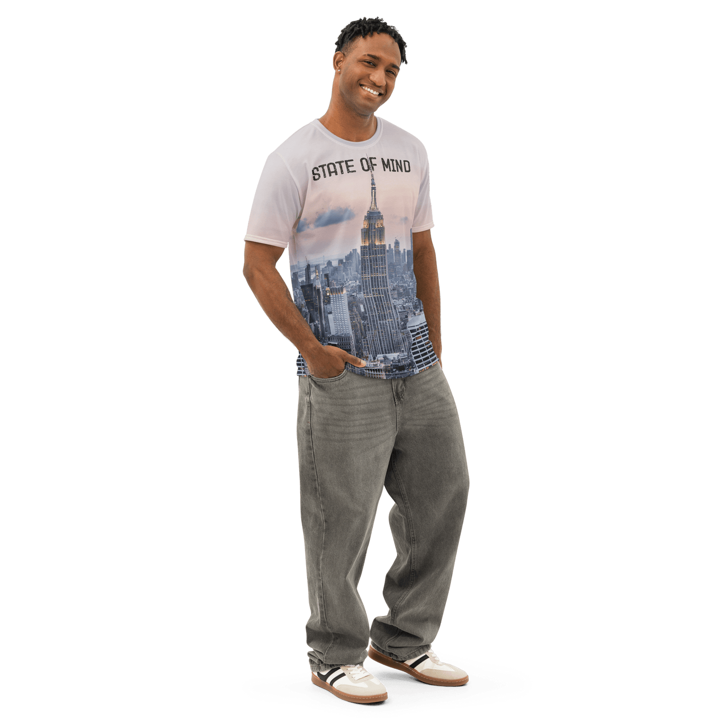 New York City Empire State All - Over - Print COTTON T-Shirt - Men's - Mooving Merch