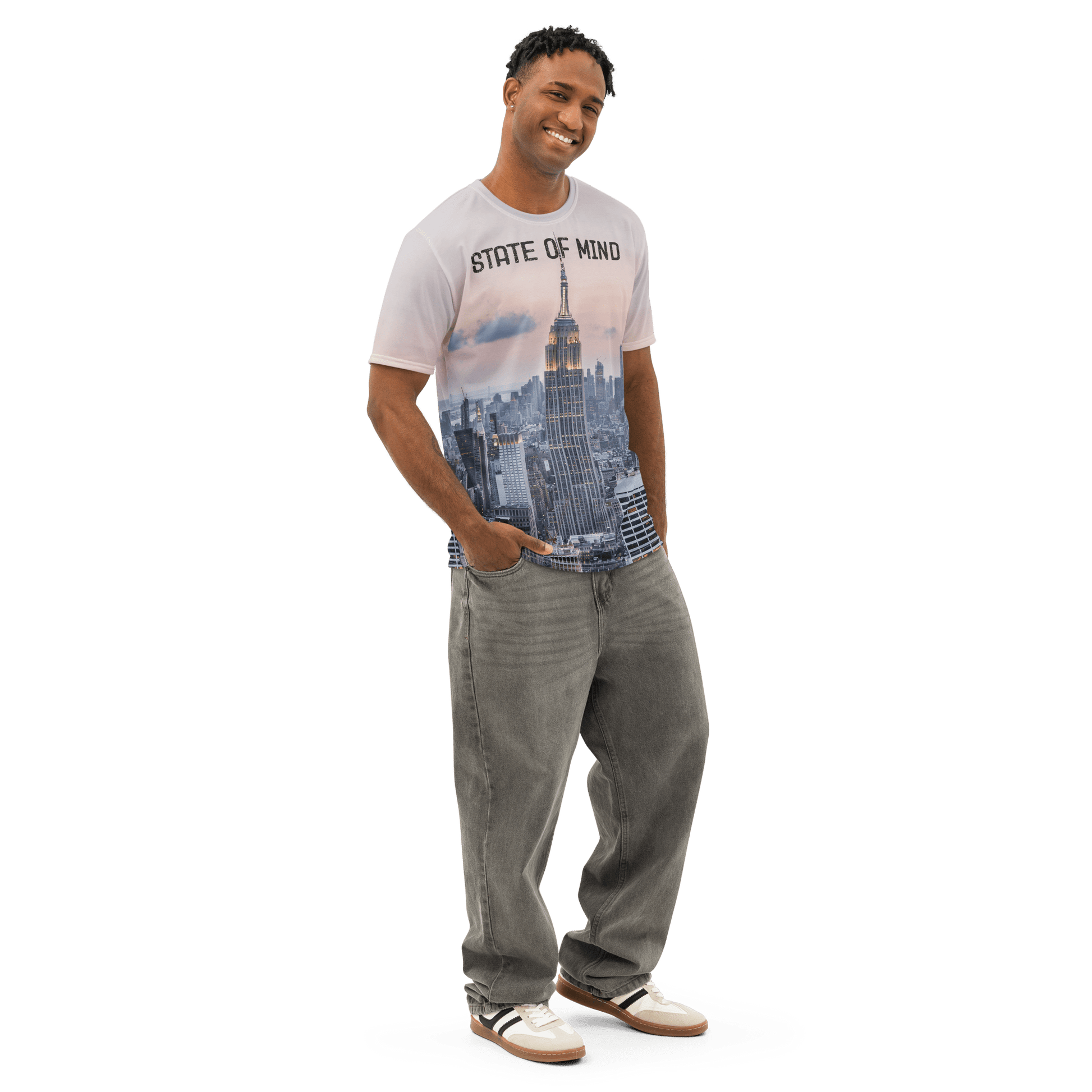 New York City Empire State All - Over - Print COTTON T-Shirt - Men's - Mooving Merch