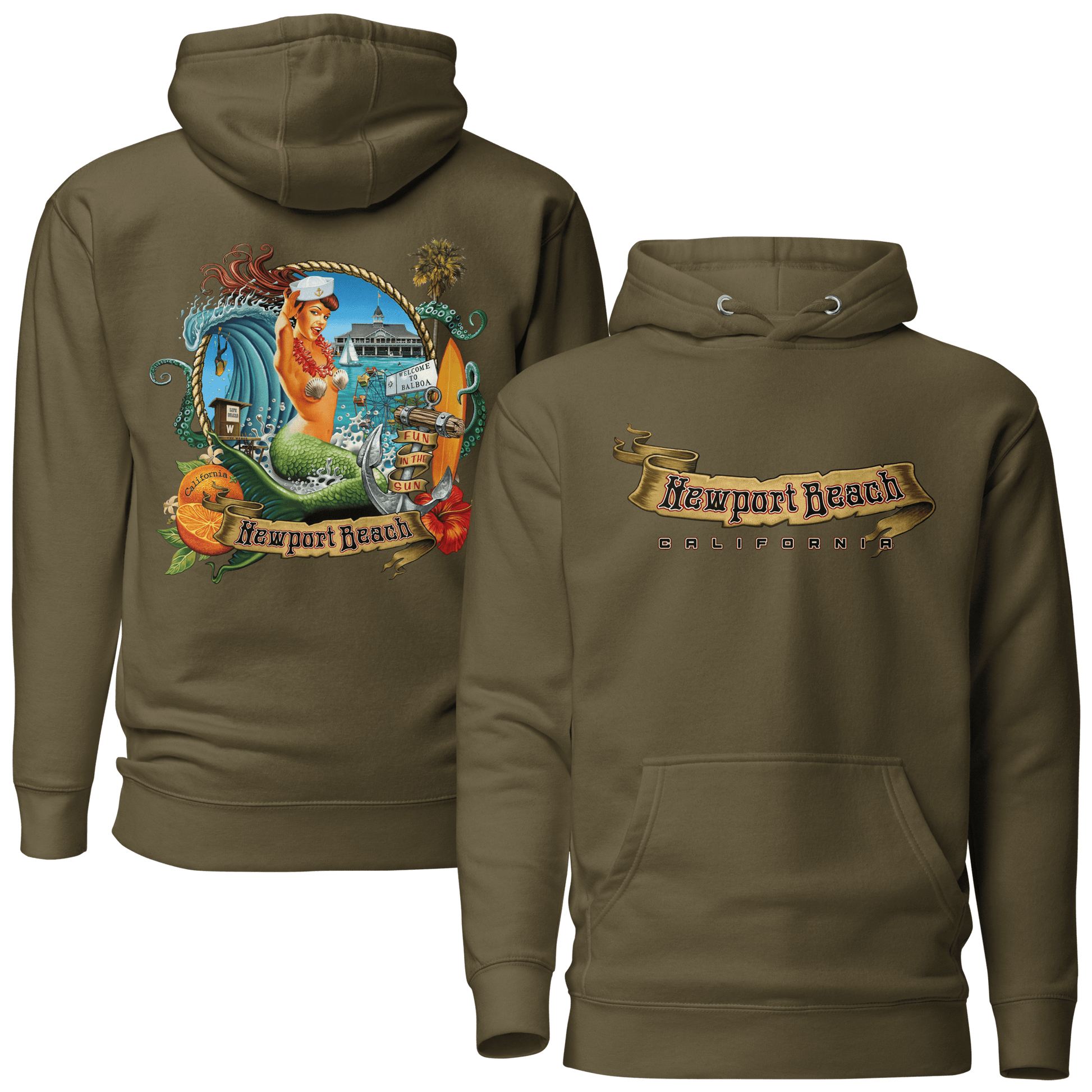 Newport Beach - Balboa Peninsula Surf Hoodie - Unisex - Mooving Merch