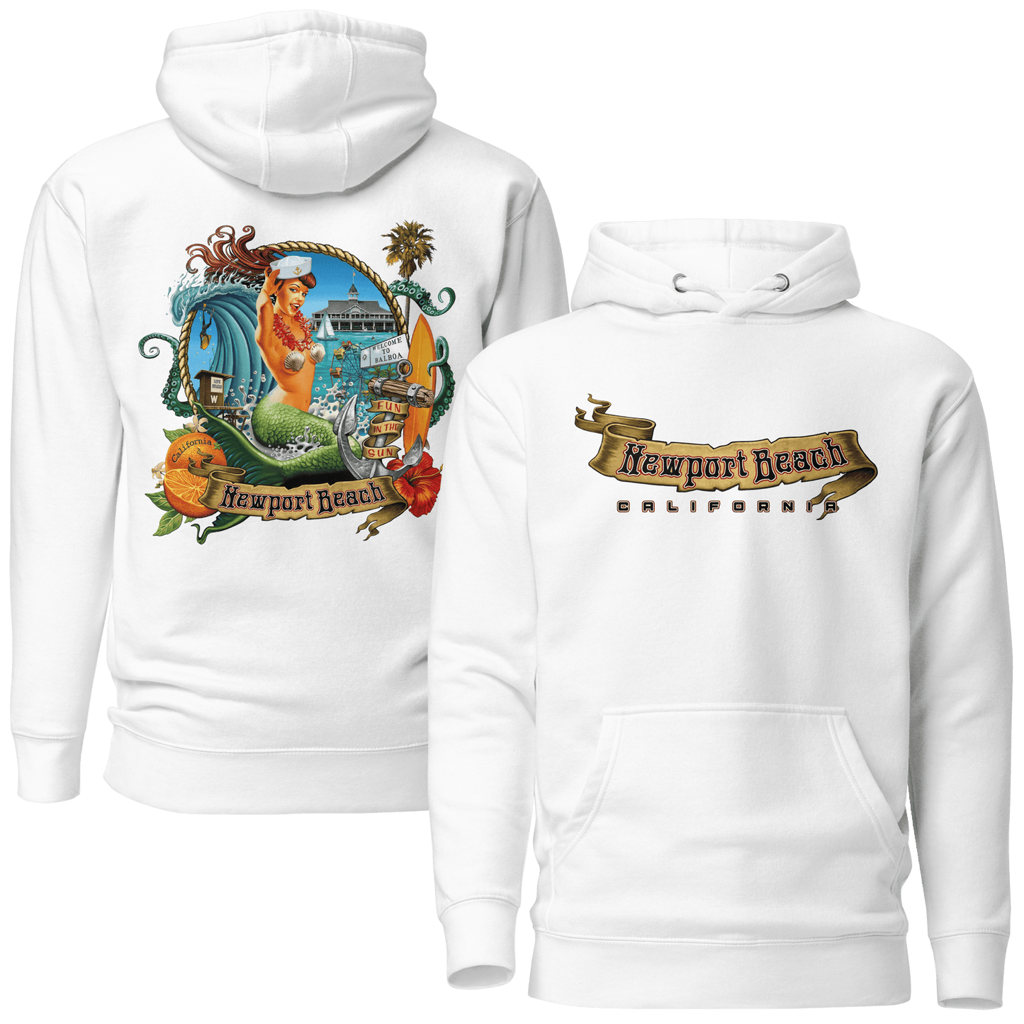 Newport Beach - Balboa Peninsula Surf Hoodie - Unisex - Mooving Merch