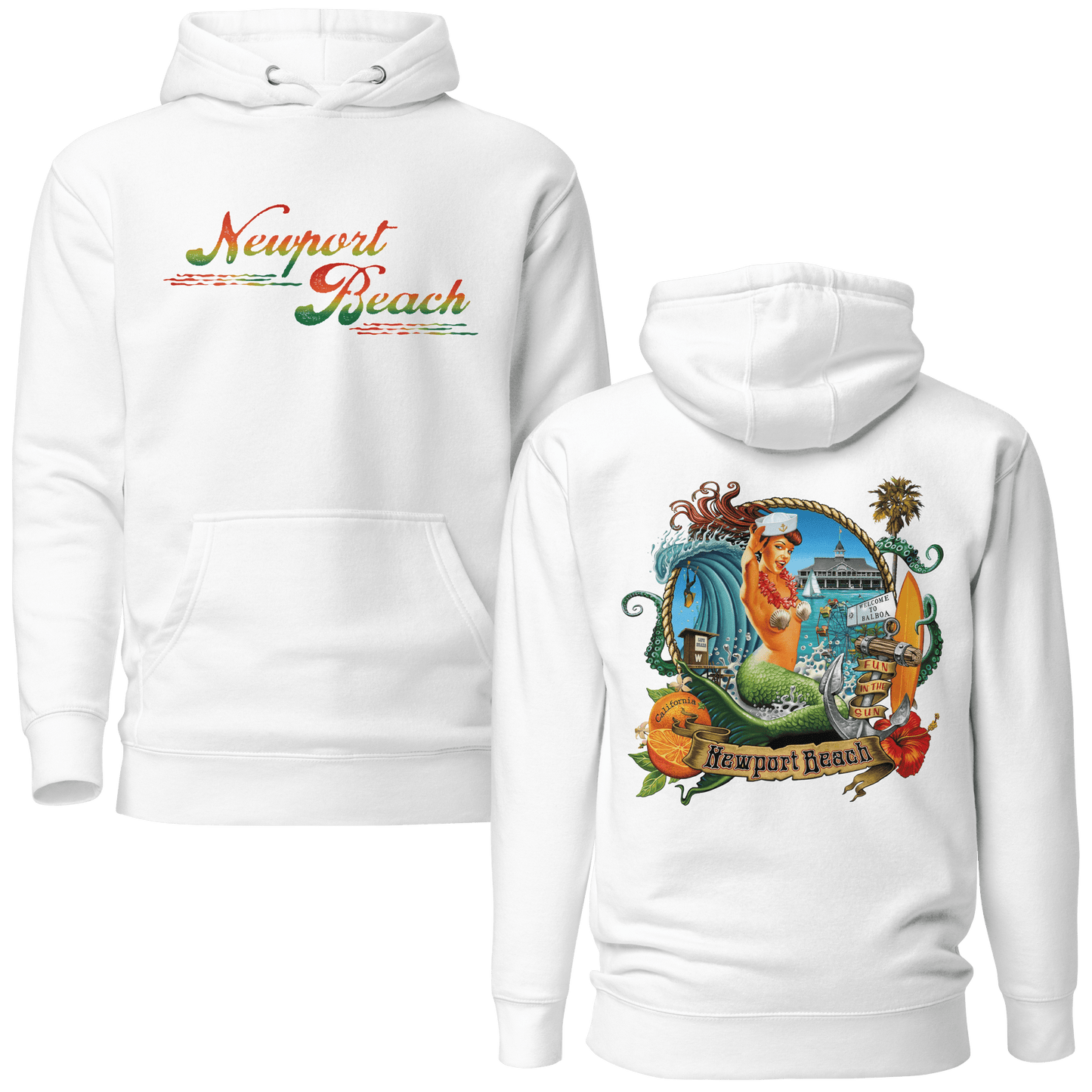 Newport Beach / Balboa Peninsula Surf Hoodie - Unisex - Mooving Merch