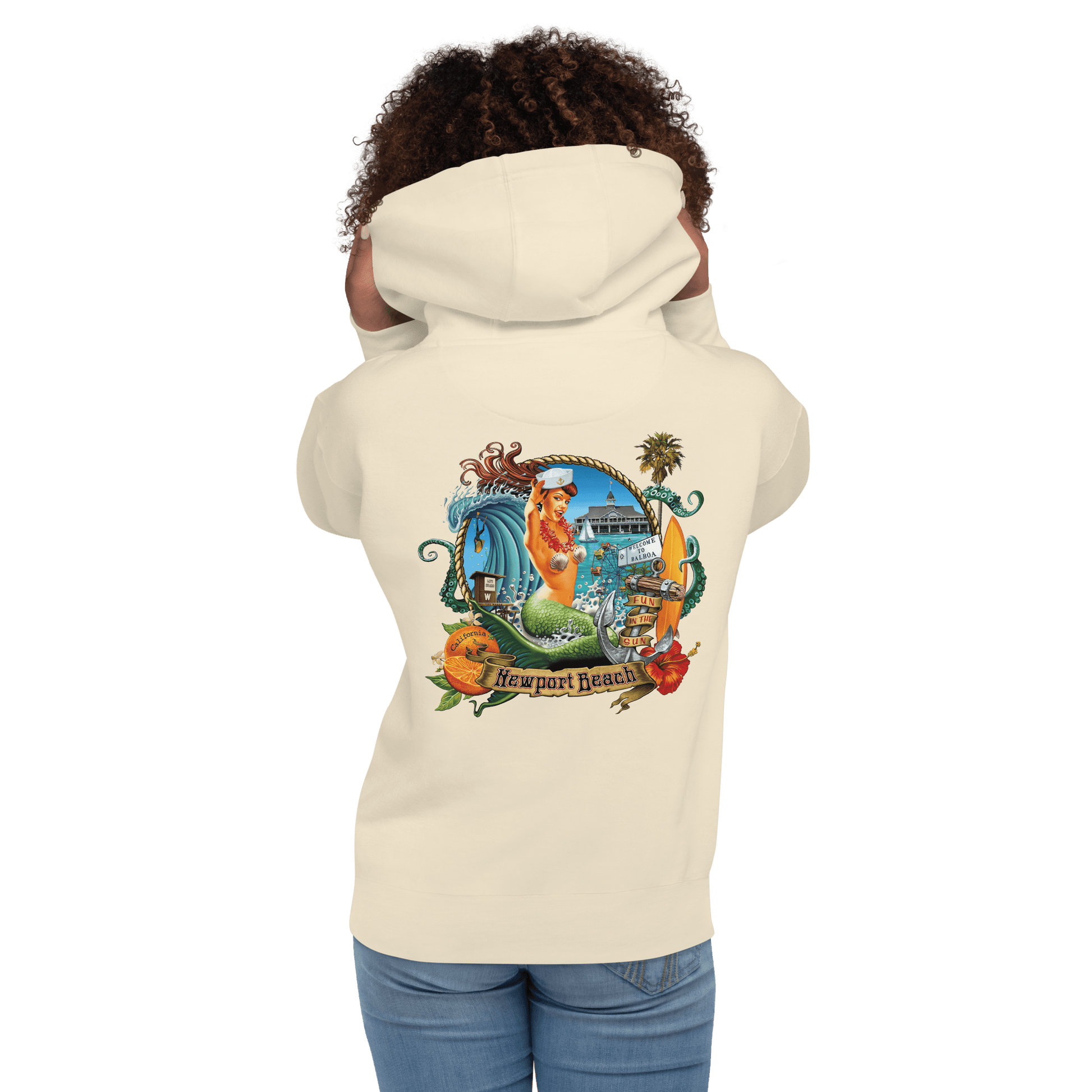 Newport Beach / Balboa Peninsula Surf Hoodie - Unisex - Mooving Merch