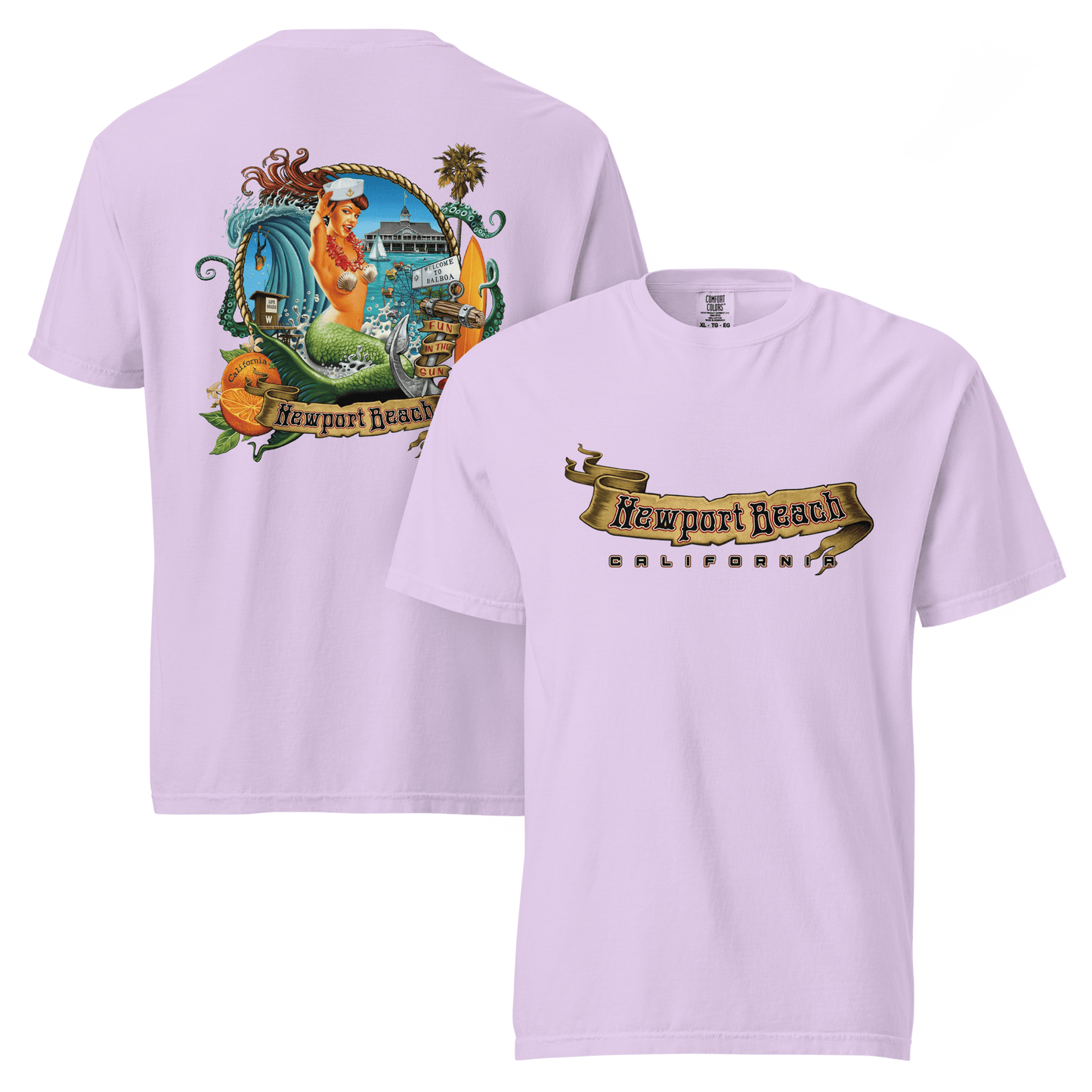 Newport Beach Garment - Dyed Heavyweight Surf T-Shirt - Unisex - Mooving Merch