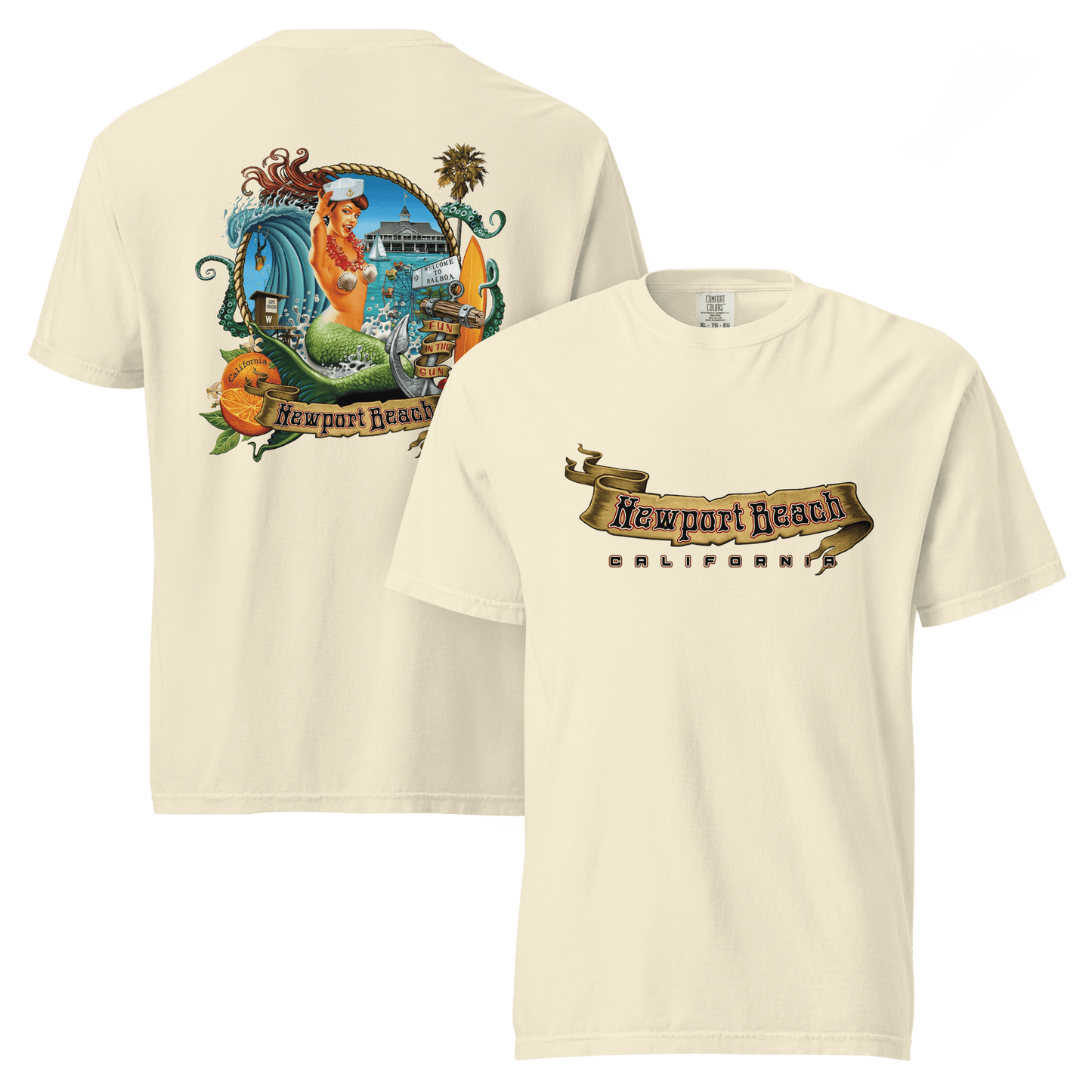 Newport Beach Garment - Dyed Heavyweight Surf T-Shirt - Unisex - Mooving Merch