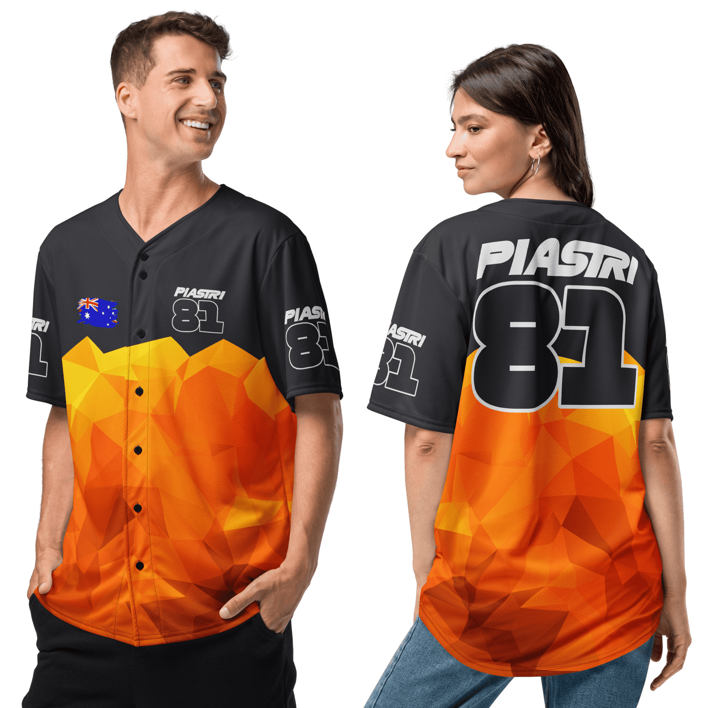Oscar Piastri 81 Racing Team Baseball Jersey - Unisex - 2XS to 6XL - Mooving Merch