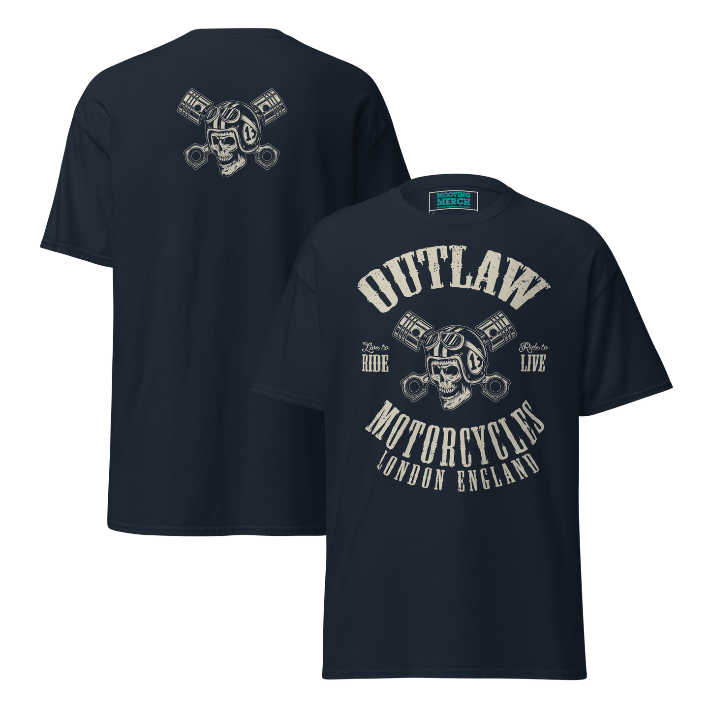 Outlaw Motorcycles London Biker T-Shirt - 9 Colours - S to 5XL - Mooving Merch