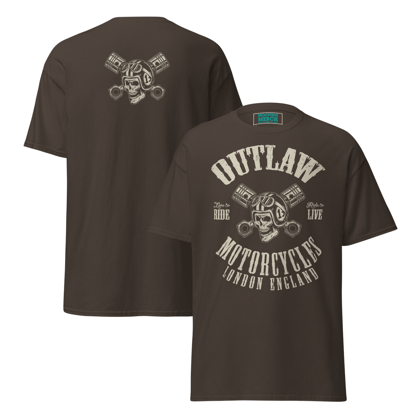 Outlaw Motorcycles London Biker T-Shirt - 9 Colours - S to 5XL - Mooving Merch