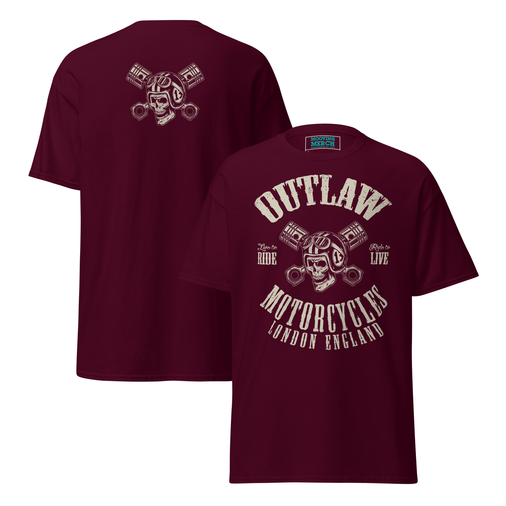 Outlaw Motorcycles London Biker T-Shirt - 9 Colours - S to 5XL - Mooving Merch