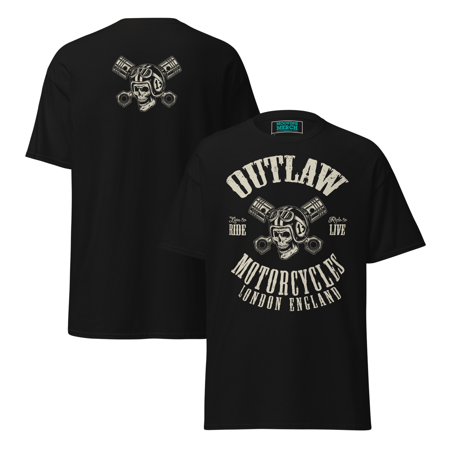 Outlaw Motorcycles London Biker T-Shirt - 9 Colours - S to 5XL - Mooving Merch