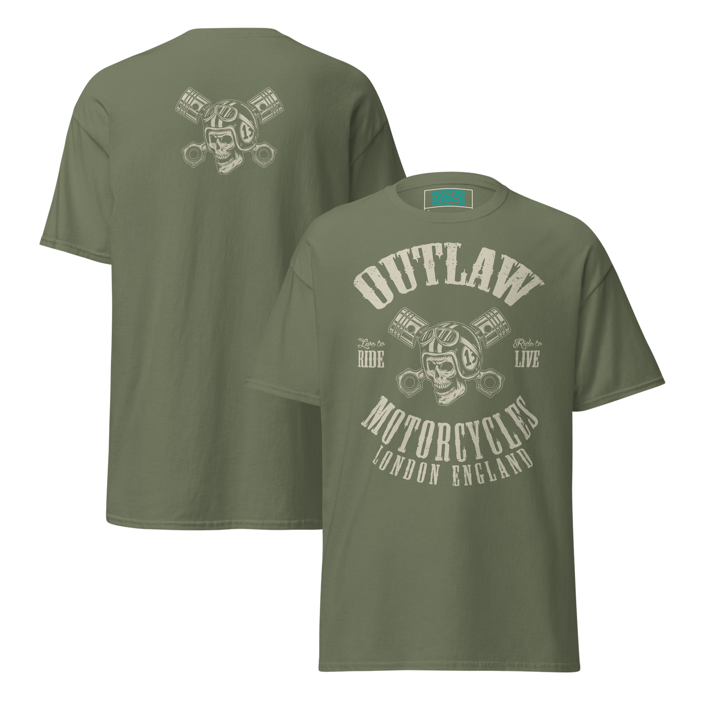 Outlaw Motorcycles London Biker T-Shirt - 9 Colours - S to 5XL - Mooving Merch