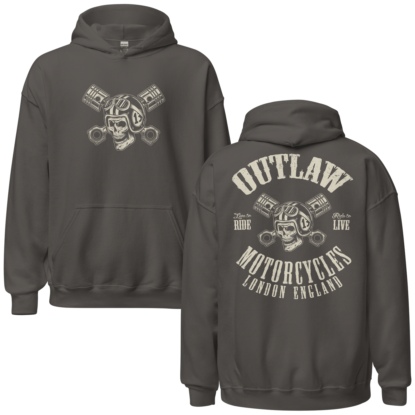 Outlaw Motorcycles London Biker Unisex Hoodie - 6 Colors - Mooving Merch