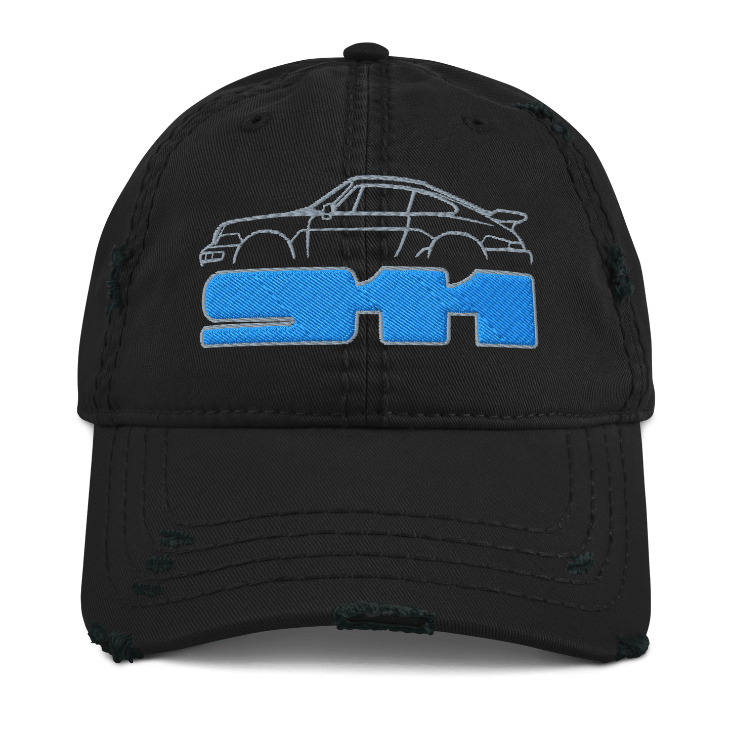 Porsche 911 Distressed Embroidered Baseball Cap - 3 Colours - One Size - Mooving Merch