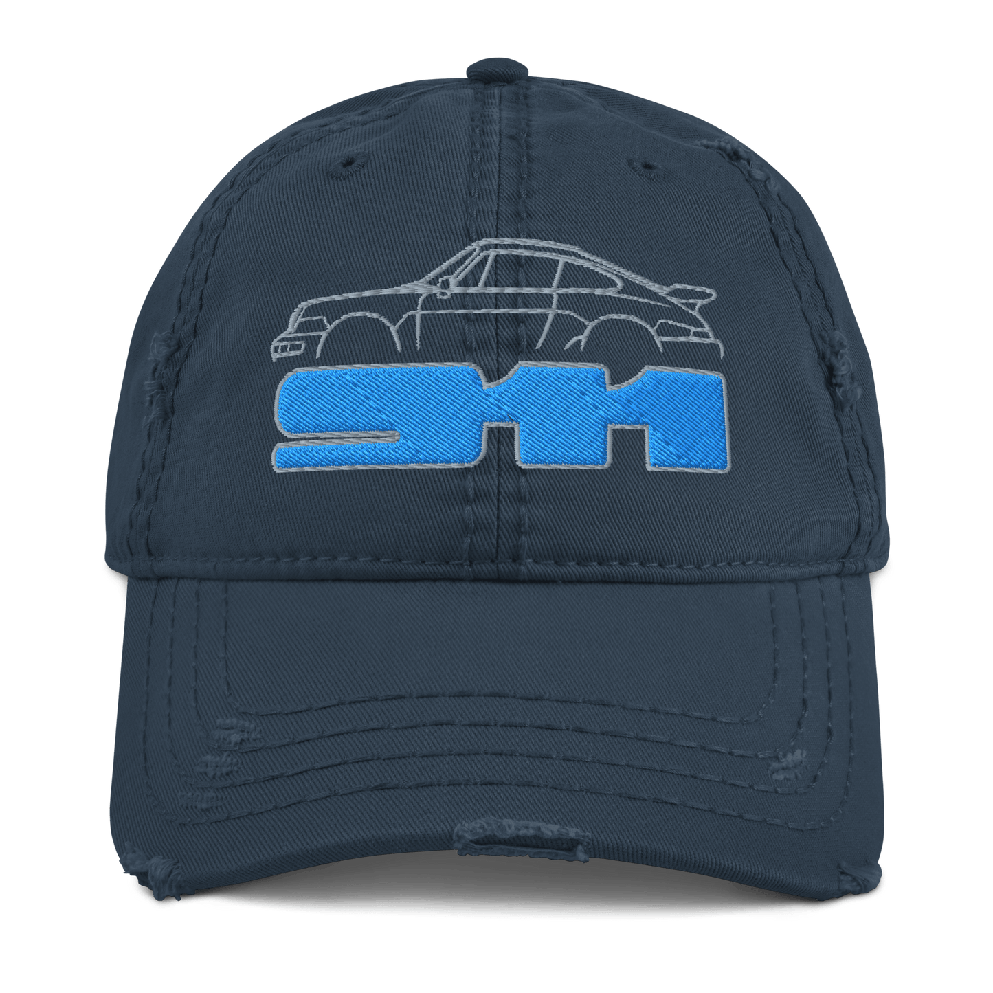 Porsche 911 Distressed Embroidered Baseball Cap - 3 Colours - One Size - Mooving Merch