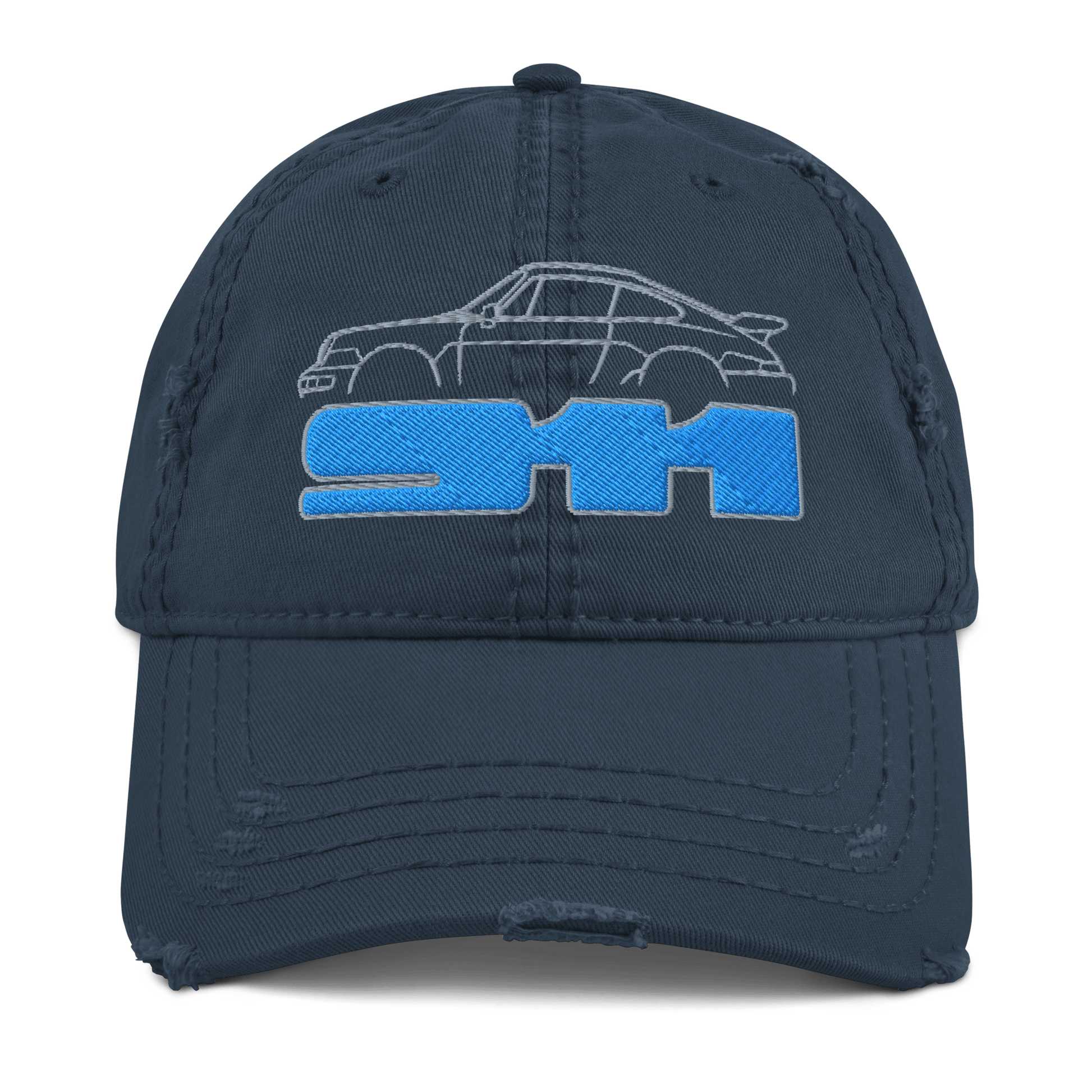 Porsche 911 Distressed Embroidered Baseball Cap - 3 Colours - One Size - Mooving Merch