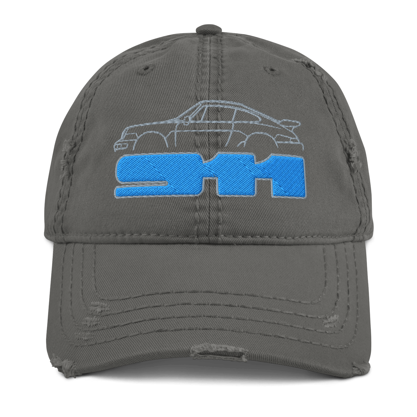 Porsche 911 Distressed Embroidered Baseball Cap - 3 Colours - One Size - Mooving Merch