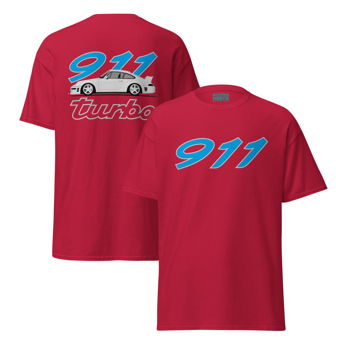 Porsche 911 Turbo Printed T-Shirt - 9 Colours - S to 5XL - Mooving Merch