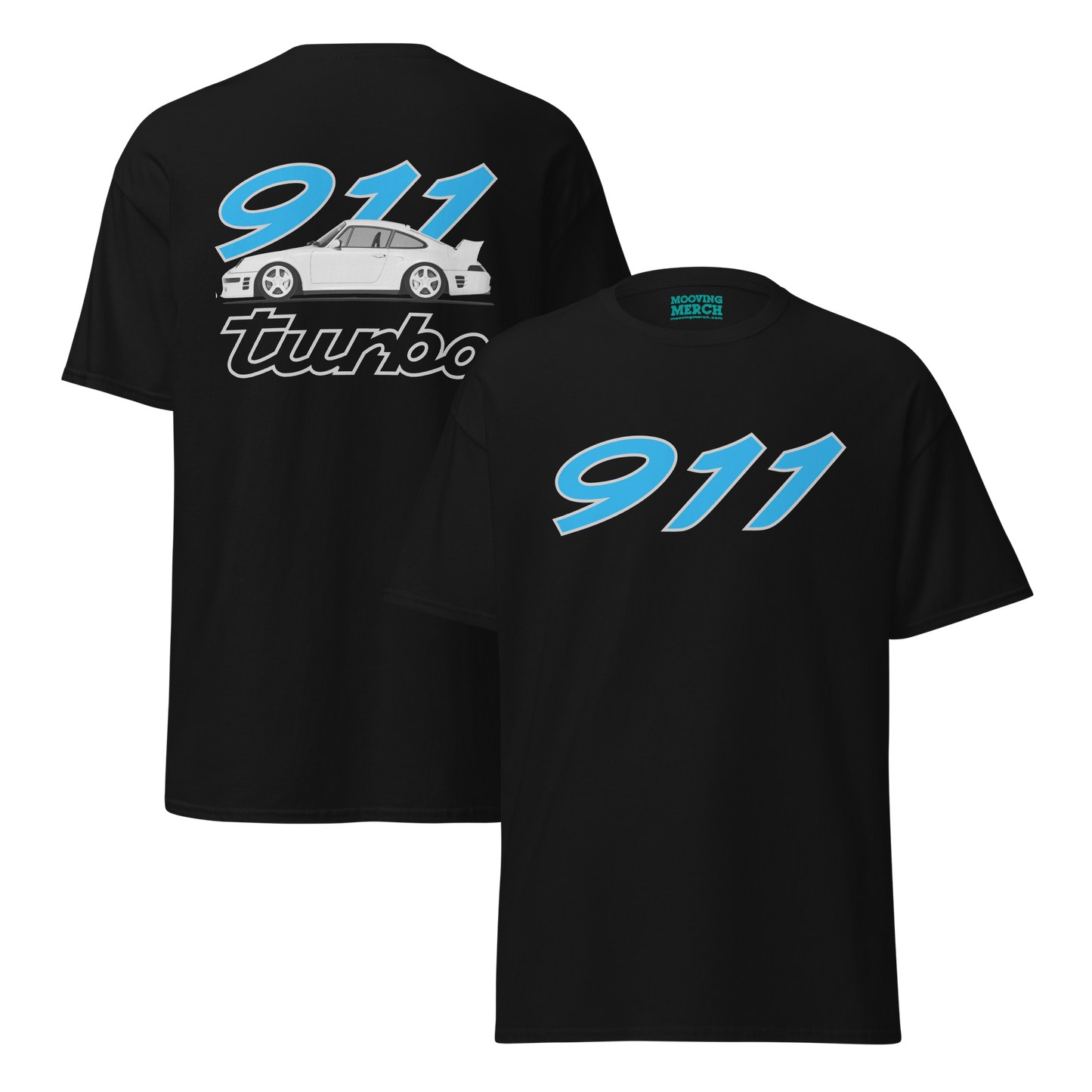 Porsche 911 Turbo Printed T-Shirt - 9 Colours - S to 5XL - Mooving Merch