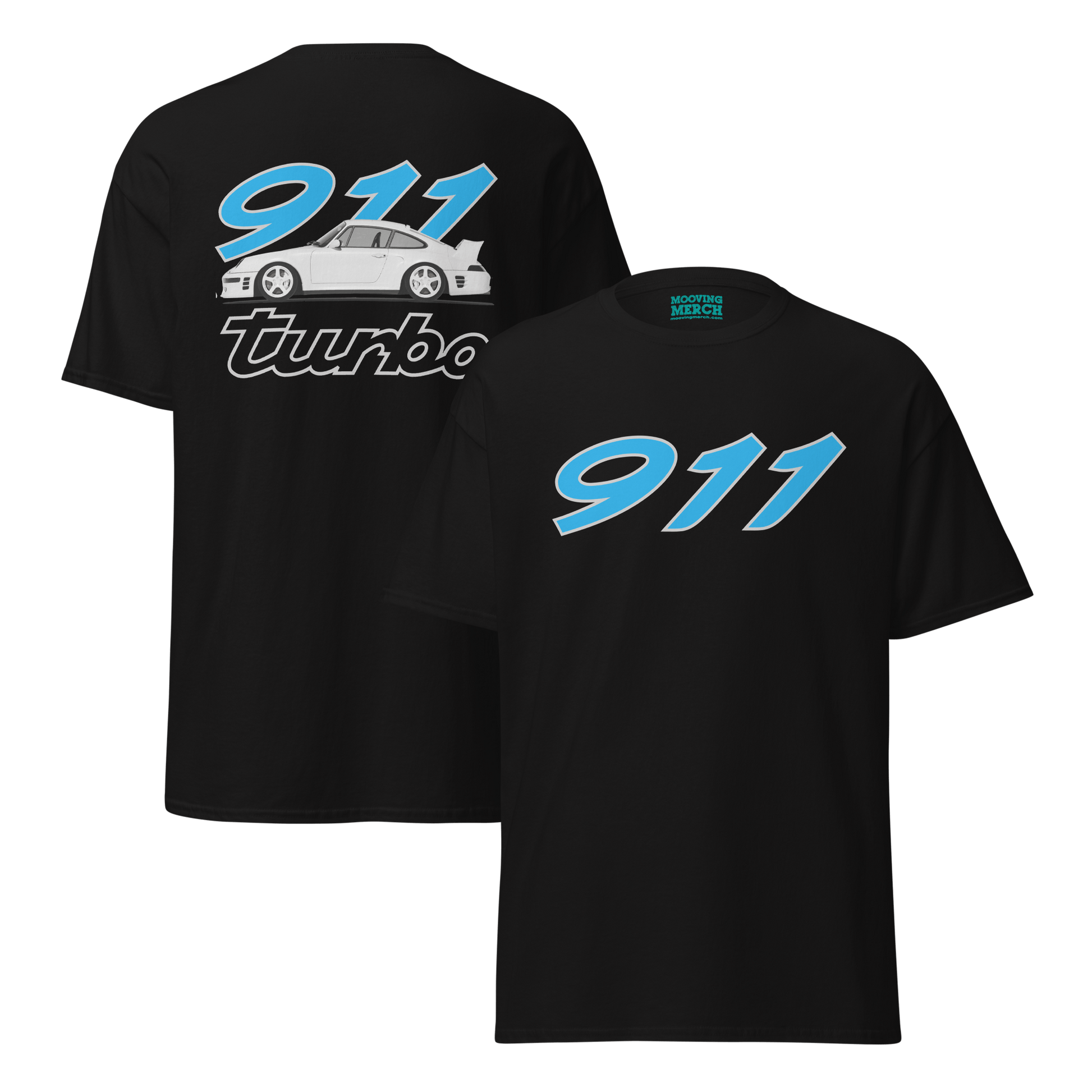 Porsche 911 Turbo Printed T-Shirt - 9 Colours - S to 5XL - Mooving Merch