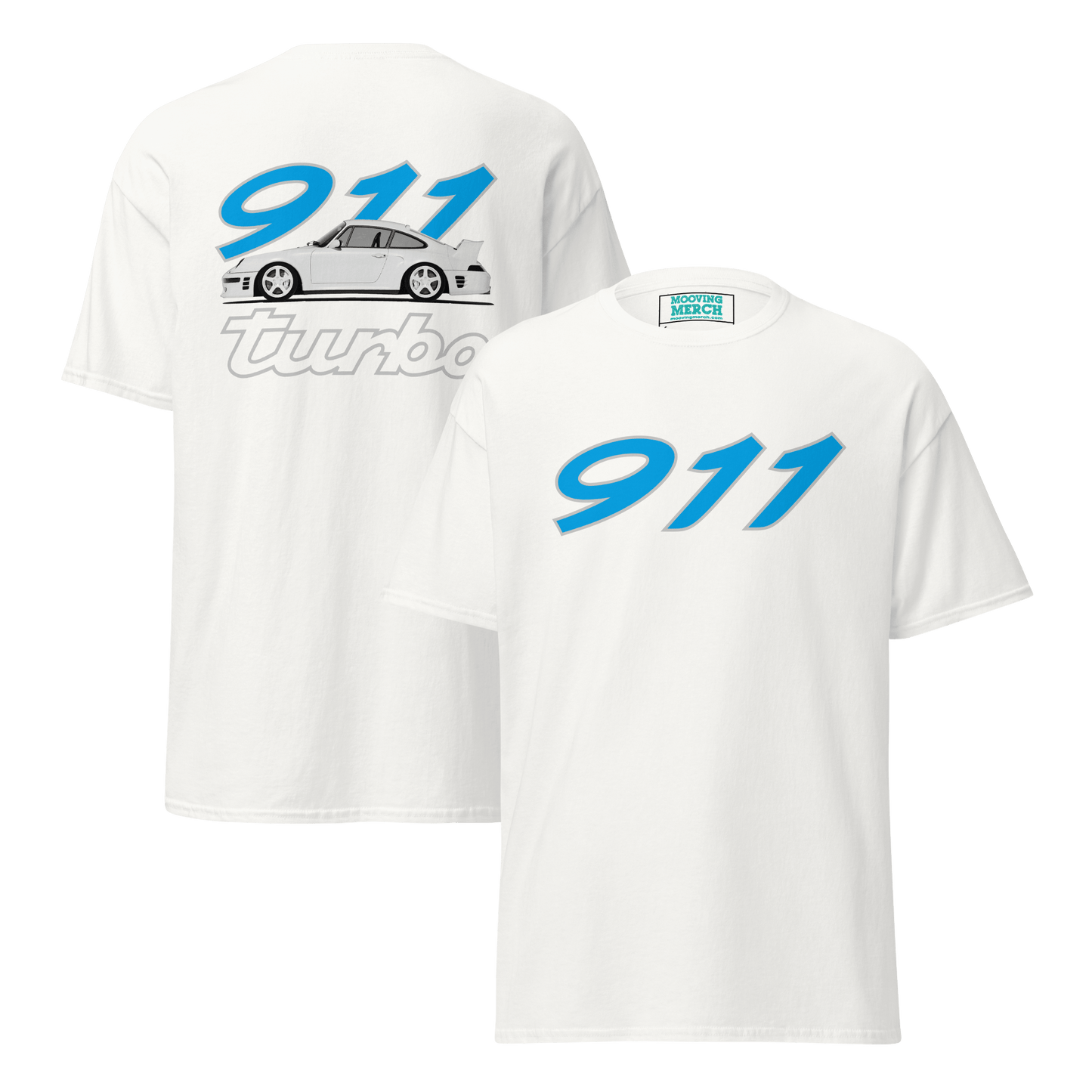Porsche 911 Turbo Printed T-Shirt - 9 Colours - S to 5XL - Mooving Merch