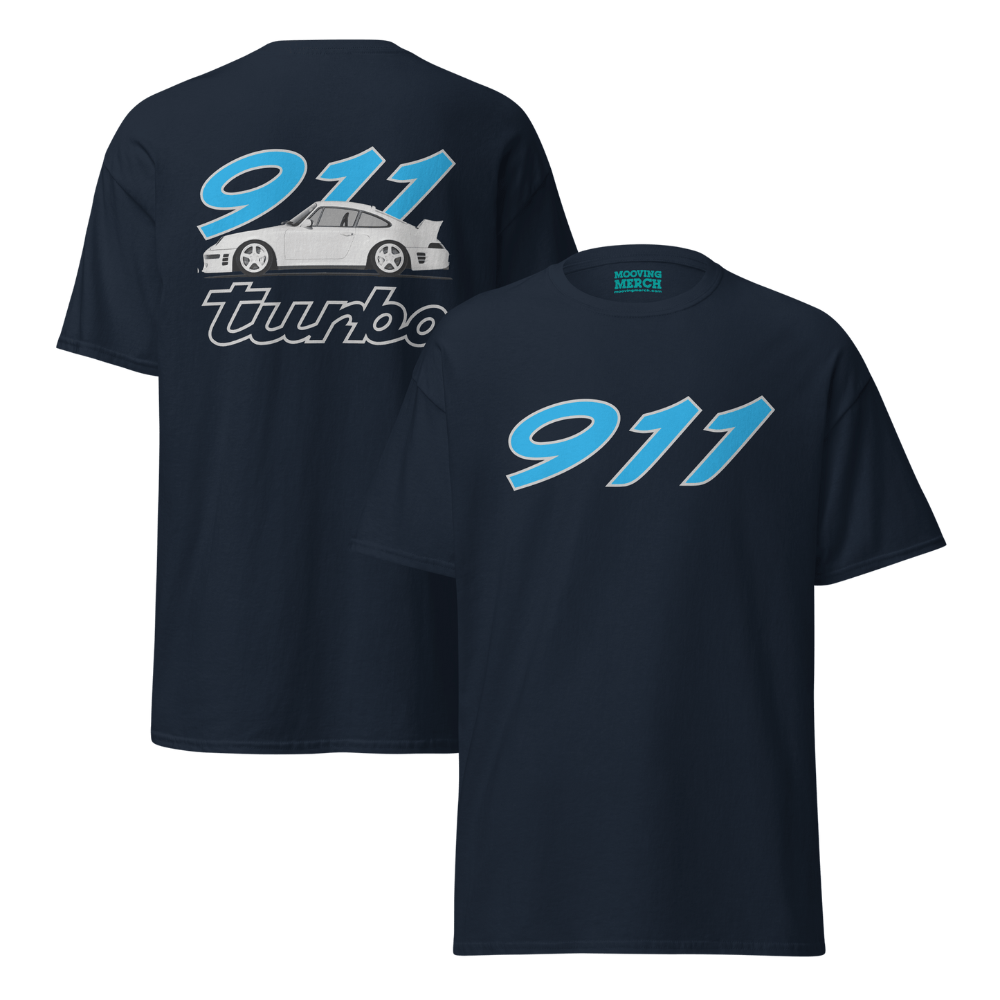 Porsche 911 Turbo Printed T-Shirt - 9 Colours - S to 5XL - Mooving Merch