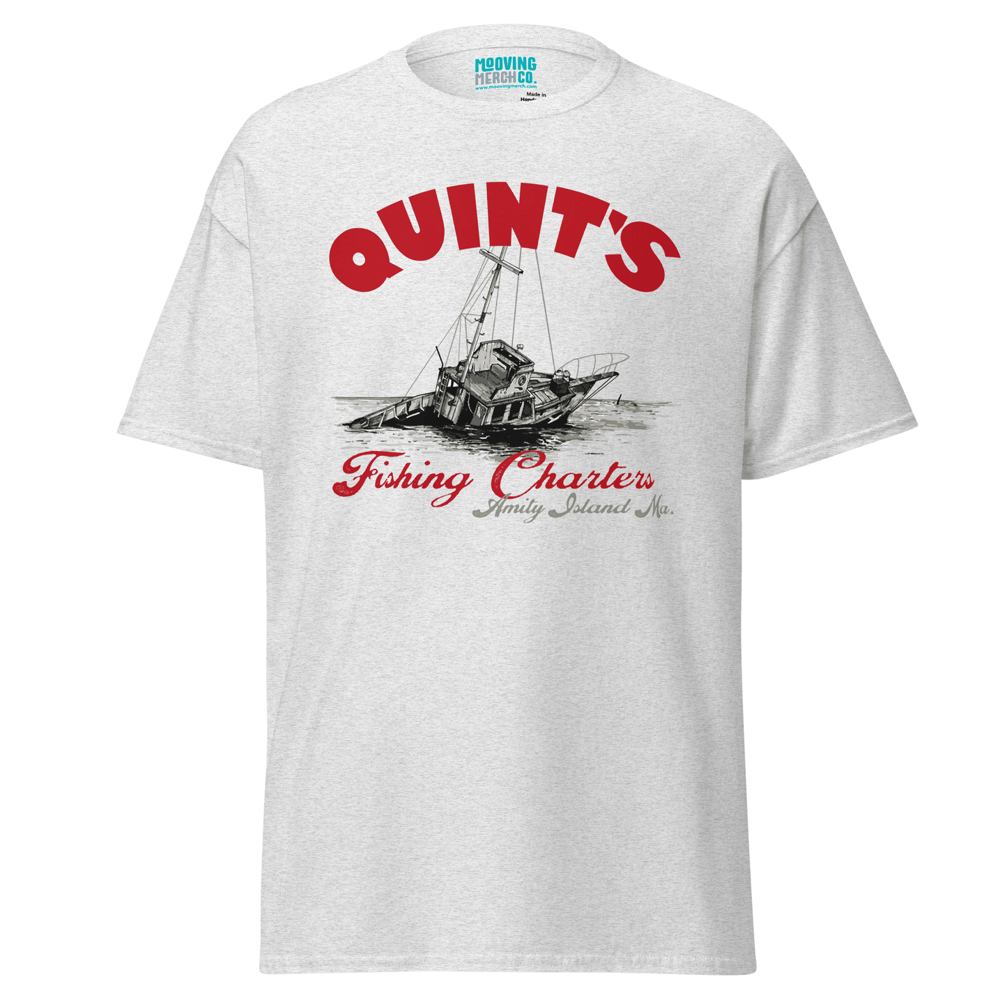 Quint's Fishing Charters Jaws Movie T-Shirt - 10 Colors - Unisex - Mooving Merch