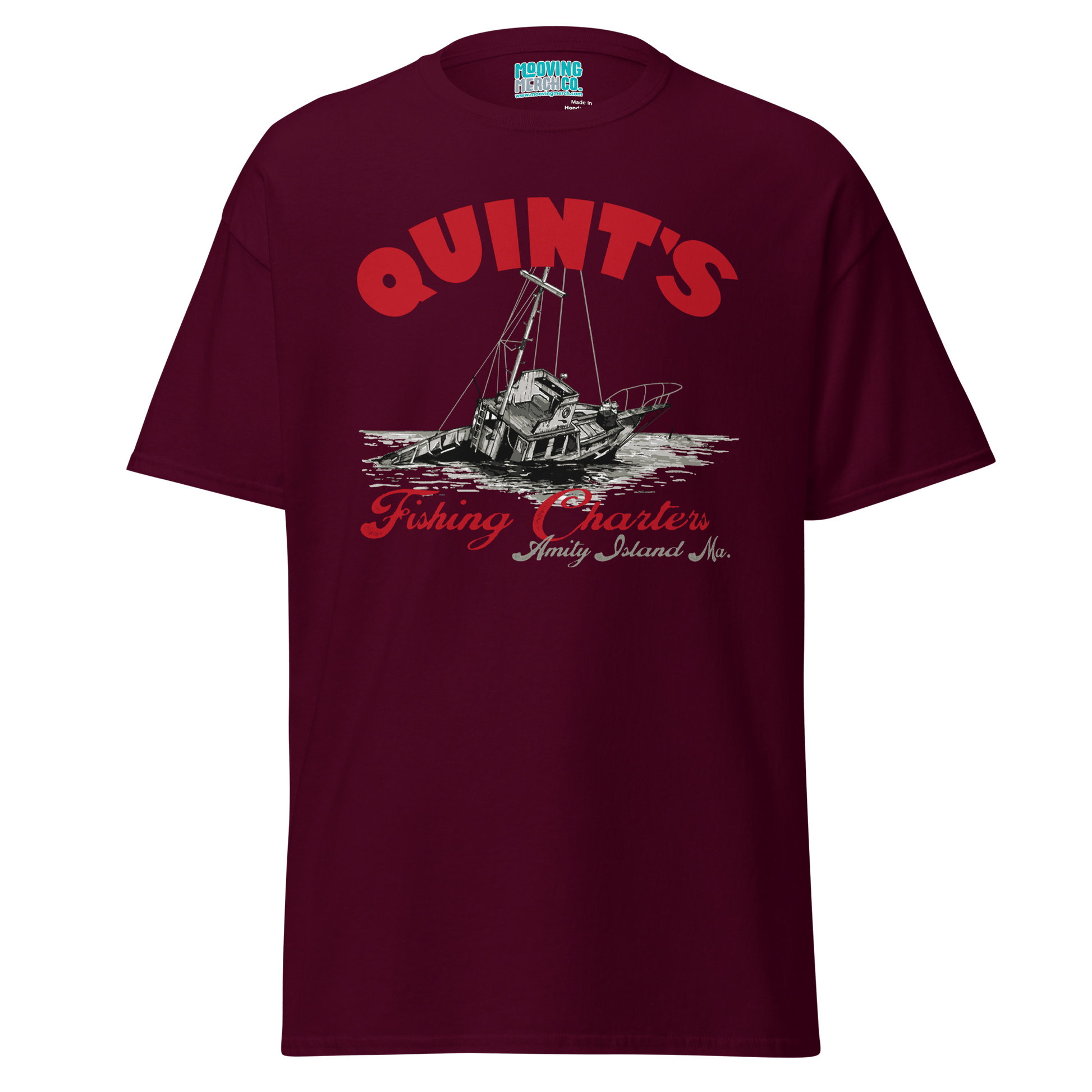 Quint's Fishing Charters Jaws Movie T-Shirt - 10 Colors - Unisex - Mooving Merch