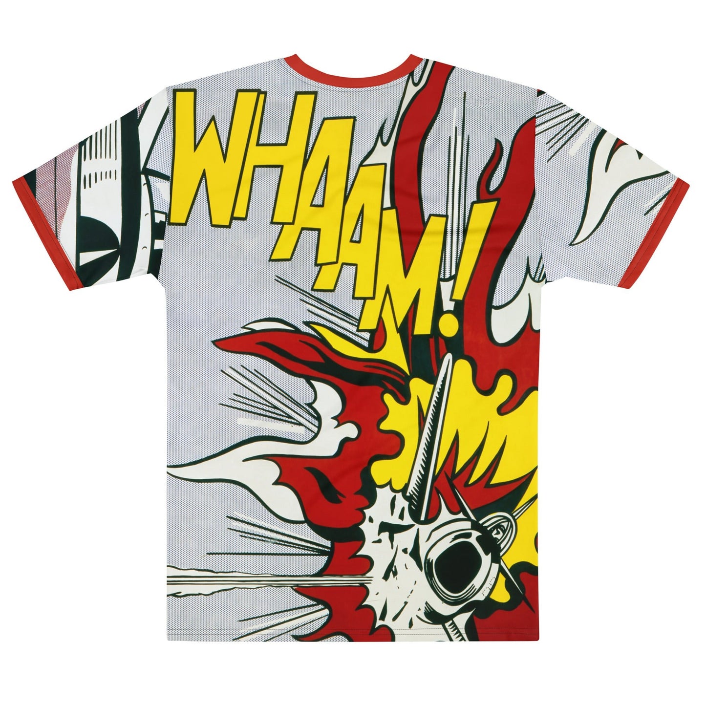 Roy Lichtenstein Whaam! Pop Art All - Over - Print COTTON T-Shirt - Men's - Mooving Merch