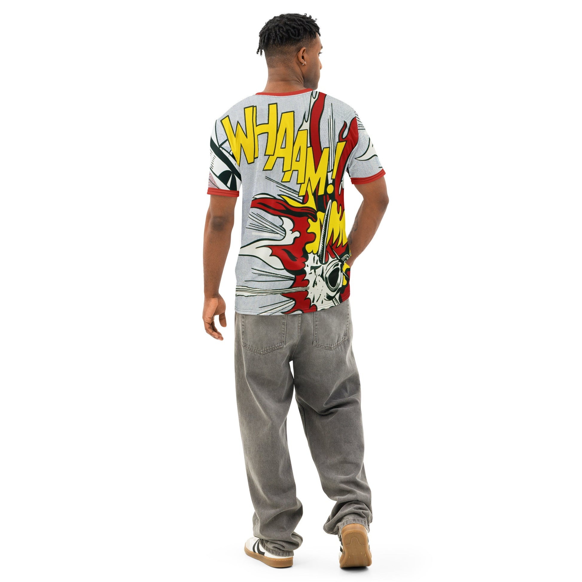 Roy Lichtenstein Whaam! Pop Art All - Over - Print COTTON T-Shirt - Men's - Mooving Merch