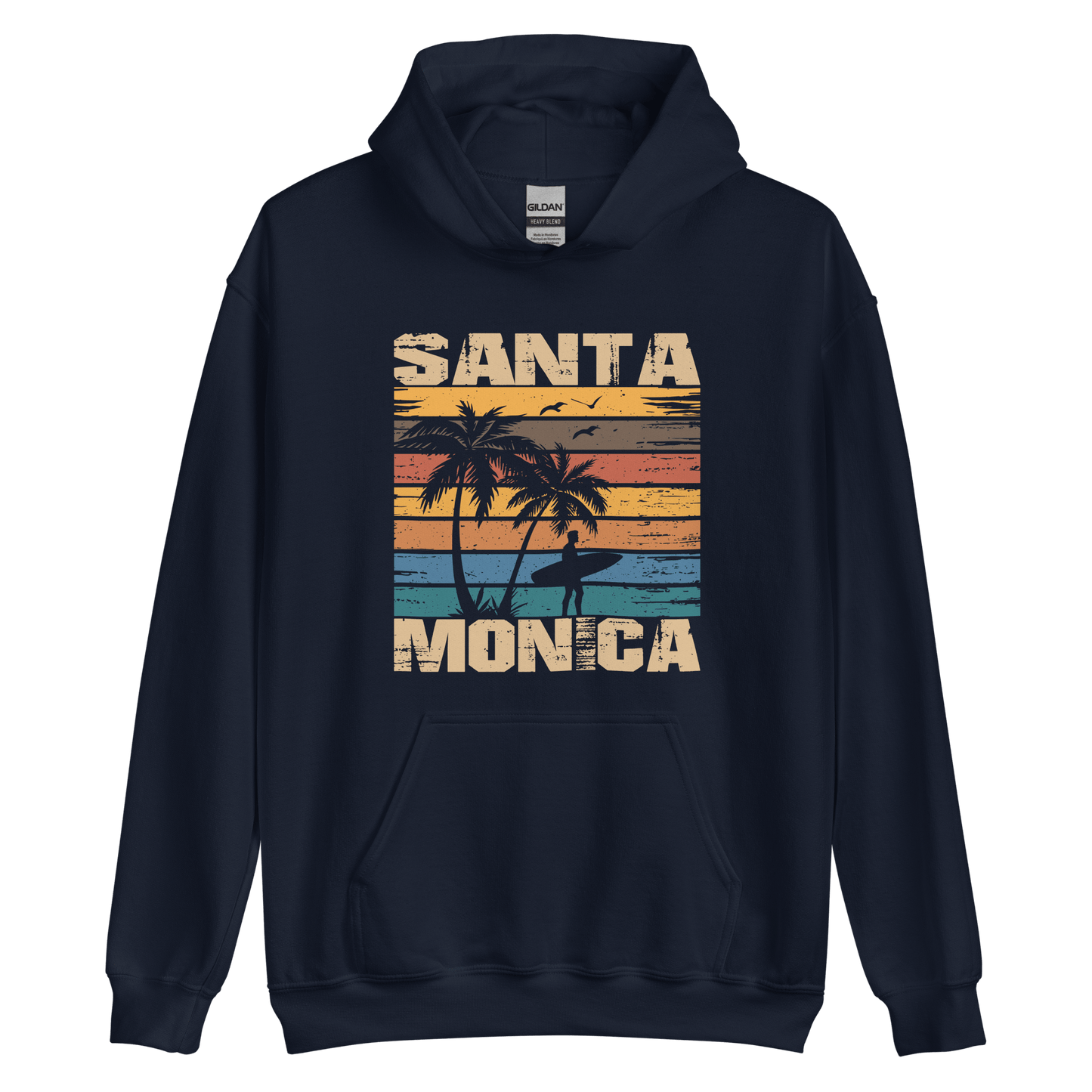 Santa Monica California Surf / Surfing Hoodie - 6 Colors - S to 5XL - Mooving Merch