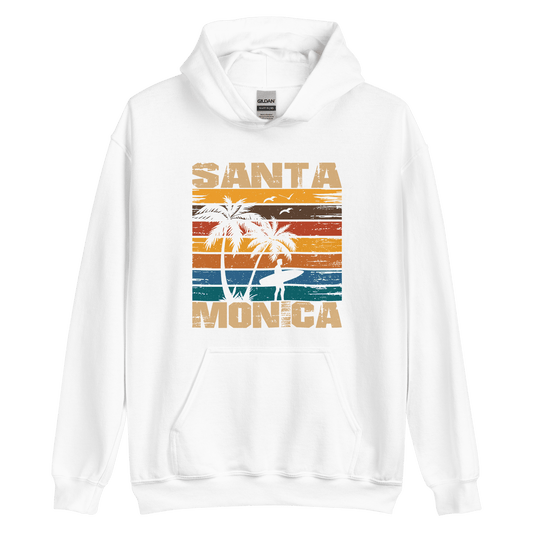 Santa Monica California Surf / Surfing Hoodie - 6 Colors - S to 5XL - Mooving Merch