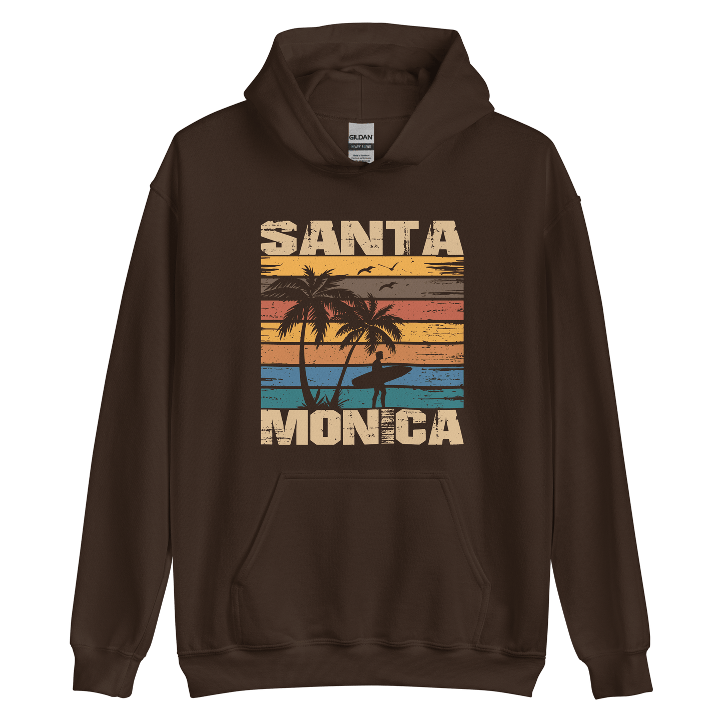 Santa Monica California Surf / Surfing Hoodie - 6 Colors - S to 5XL - Mooving Merch