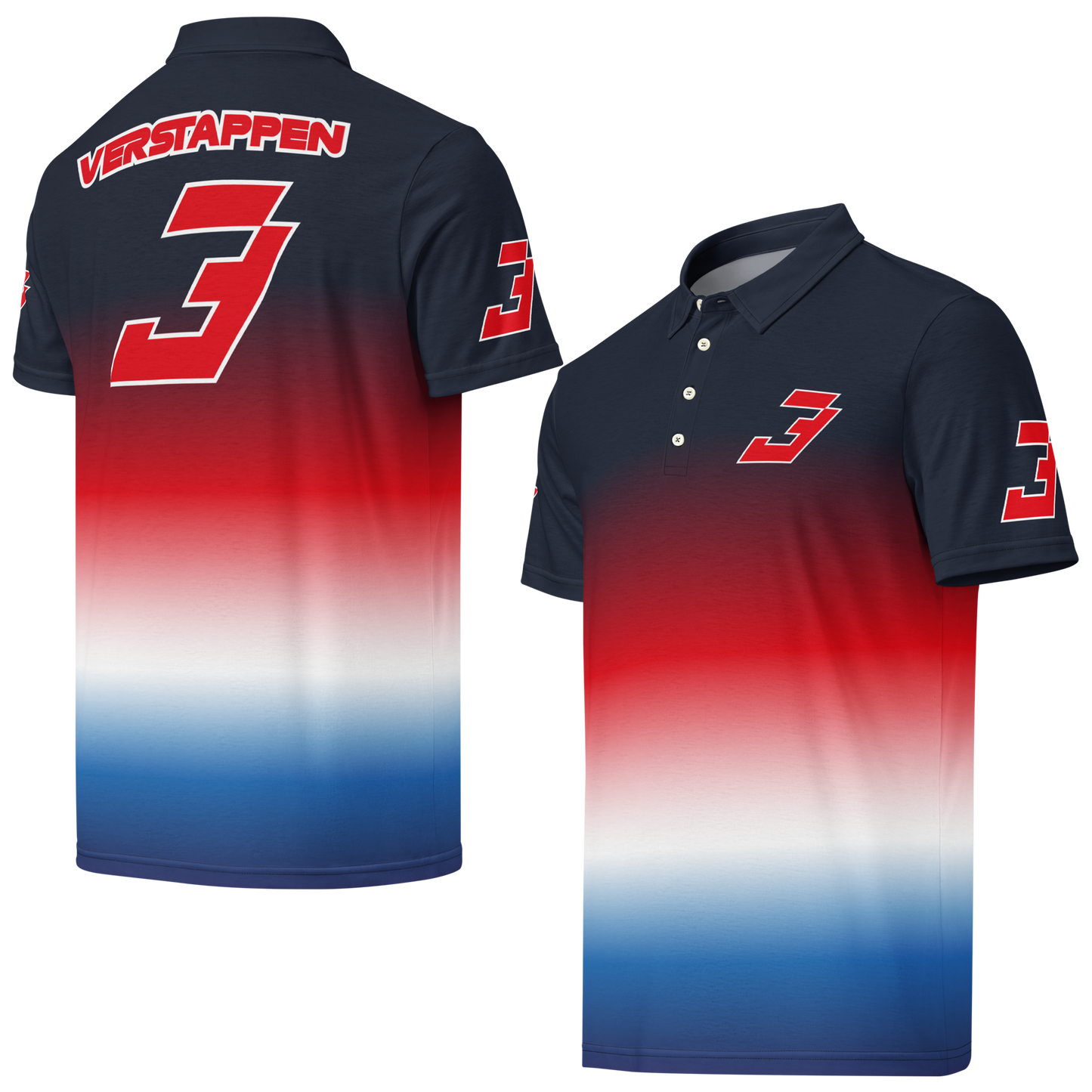 Polo ajustado de Max Verstappen F1 con bandera holandesa para hombre