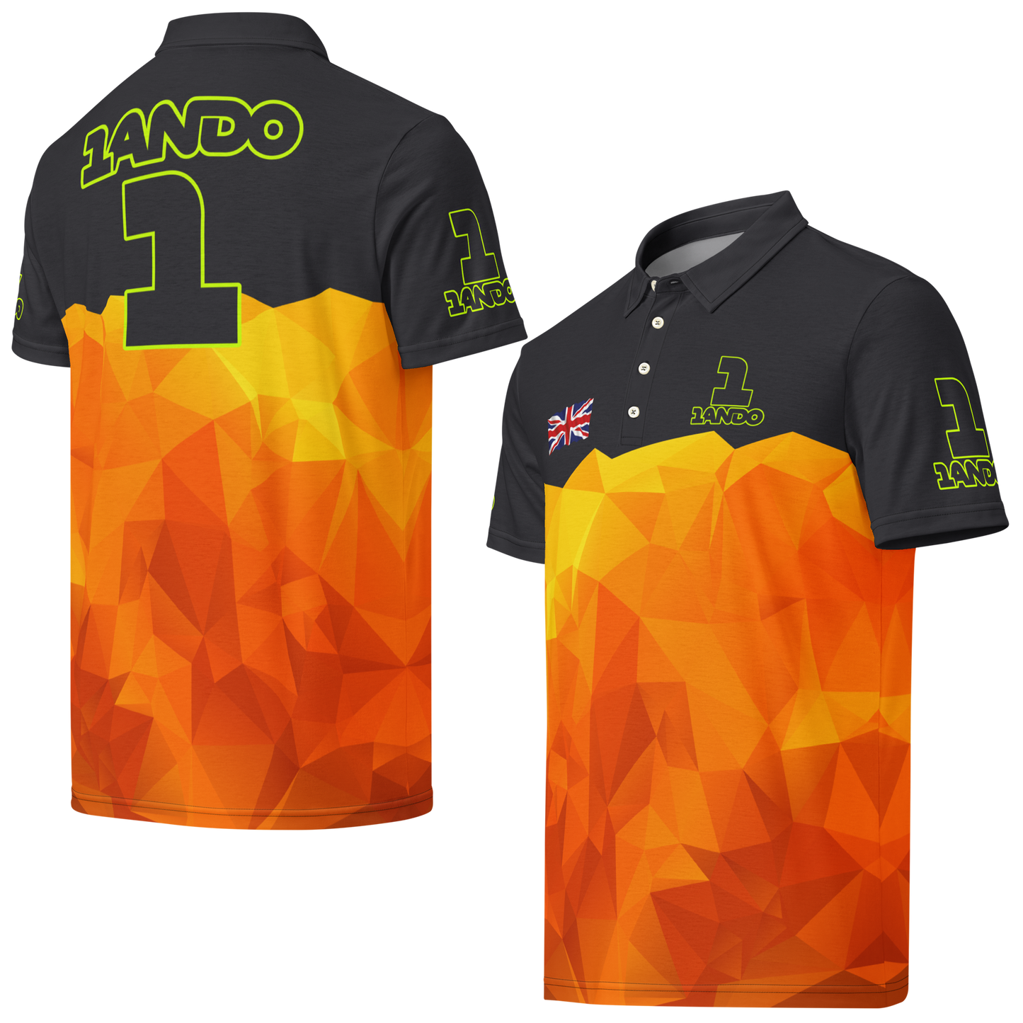 Polo ajustado Lando Norris #1 del equipo McLaren F1 para hombre
