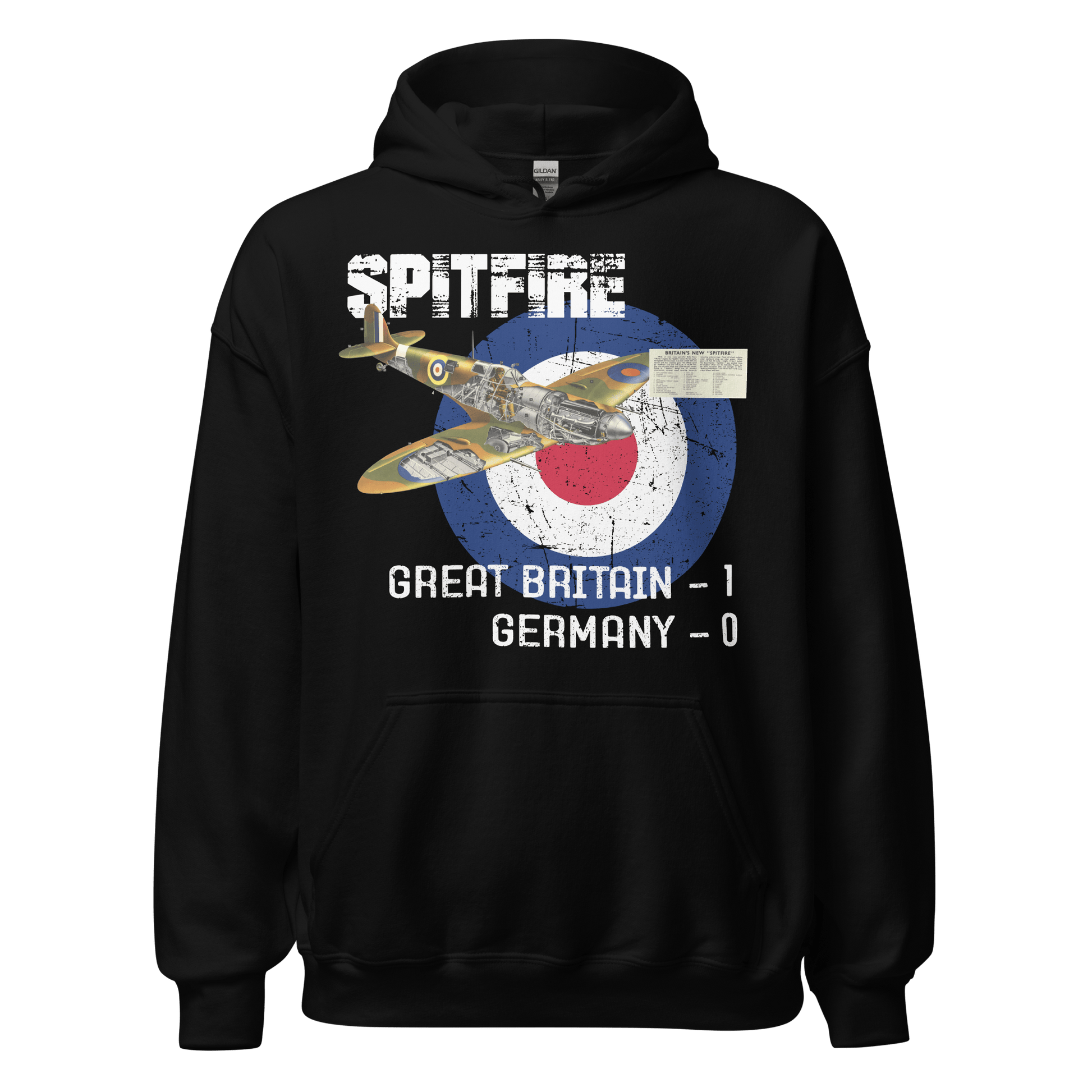 Supermarine Spitfire Diagram Hoodie - 10 Colours! - S to 5XL - Mooving Merch