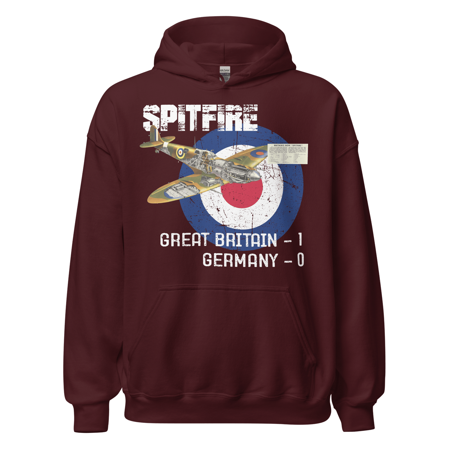 Supermarine Spitfire Diagram Hoodie - 10 Colours! - S to 5XL - Mooving Merch