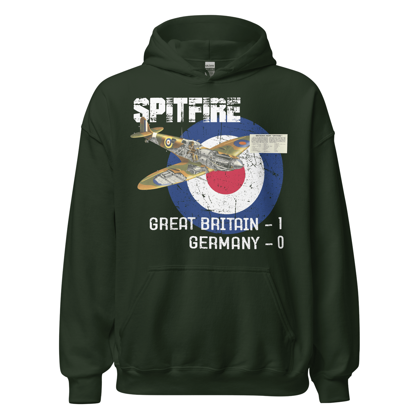 Supermarine Spitfire Diagram Hoodie - 10 Colours! - S to 5XL - Mooving Merch