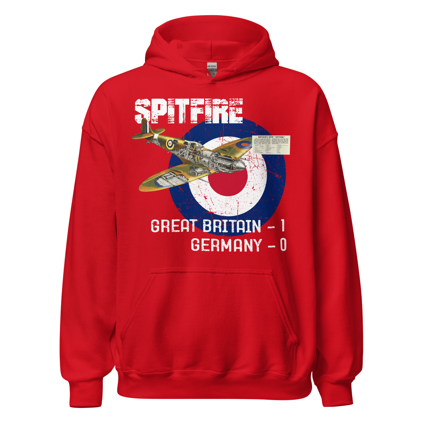 Supermarine Spitfire Diagram Hoodie - 10 Colours! - S to 5XL - Mooving Merch