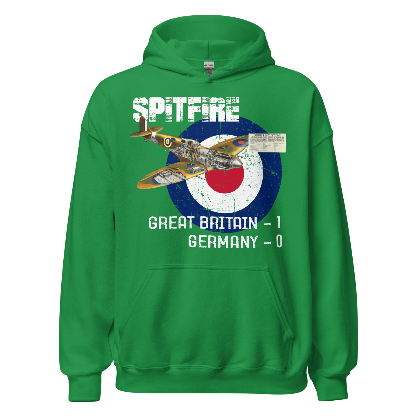 Supermarine Spitfire Diagram Hoodie - 10 Colours! - S to 5XL - Mooving Merch