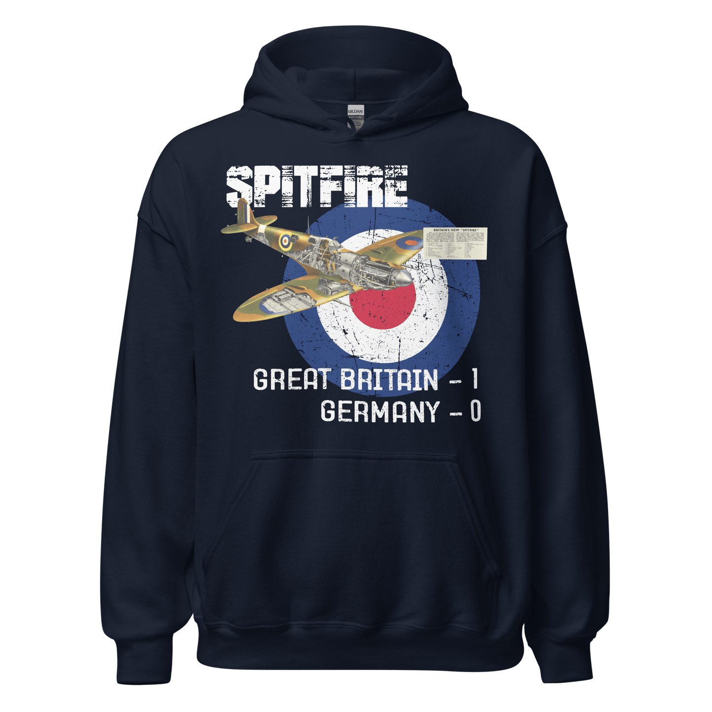 Supermarine Spitfire Diagram Hoodie - 10 Colours! - S to 5XL - Mooving Merch