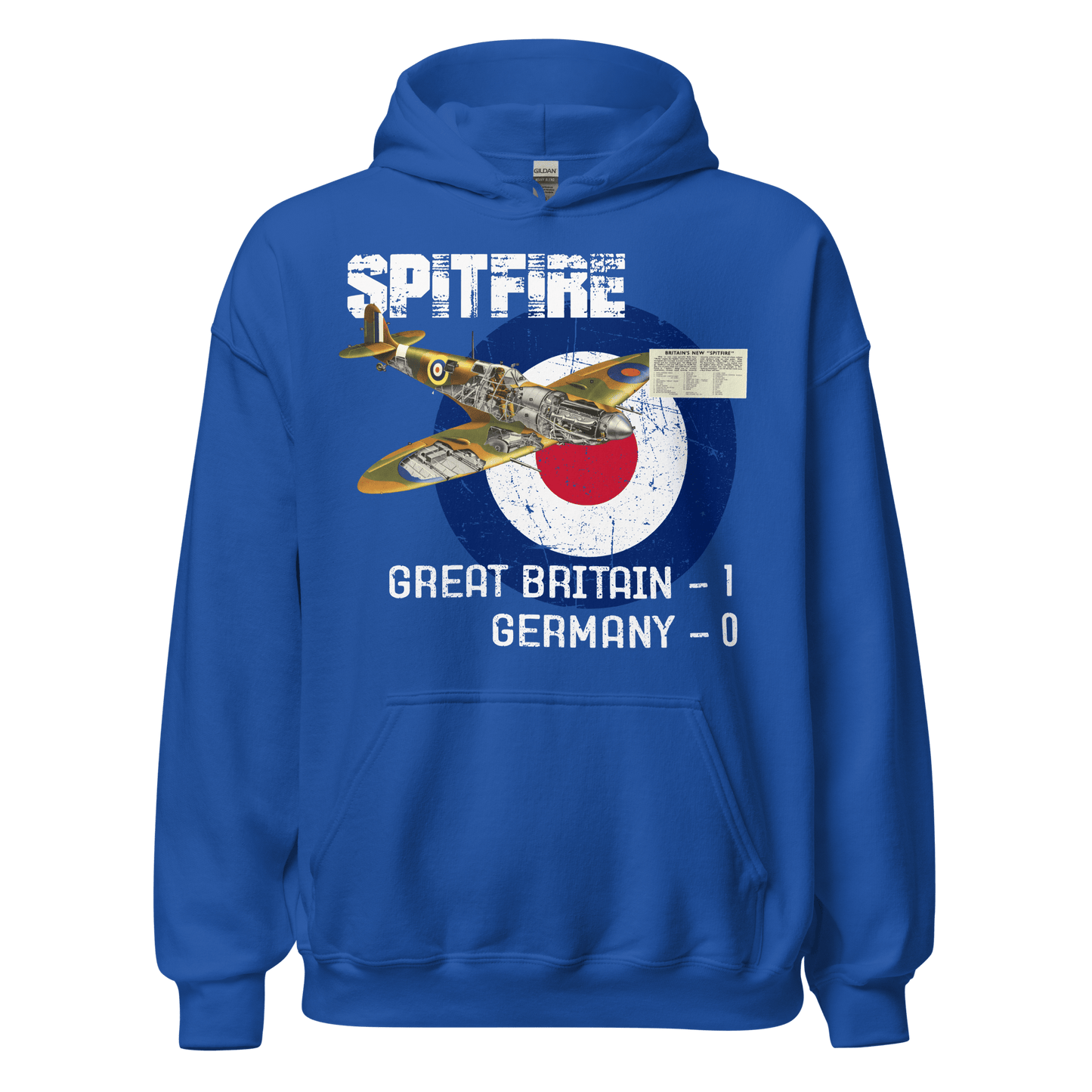 Supermarine Spitfire Diagram Hoodie - 10 Colours! - S to 5XL - Mooving Merch