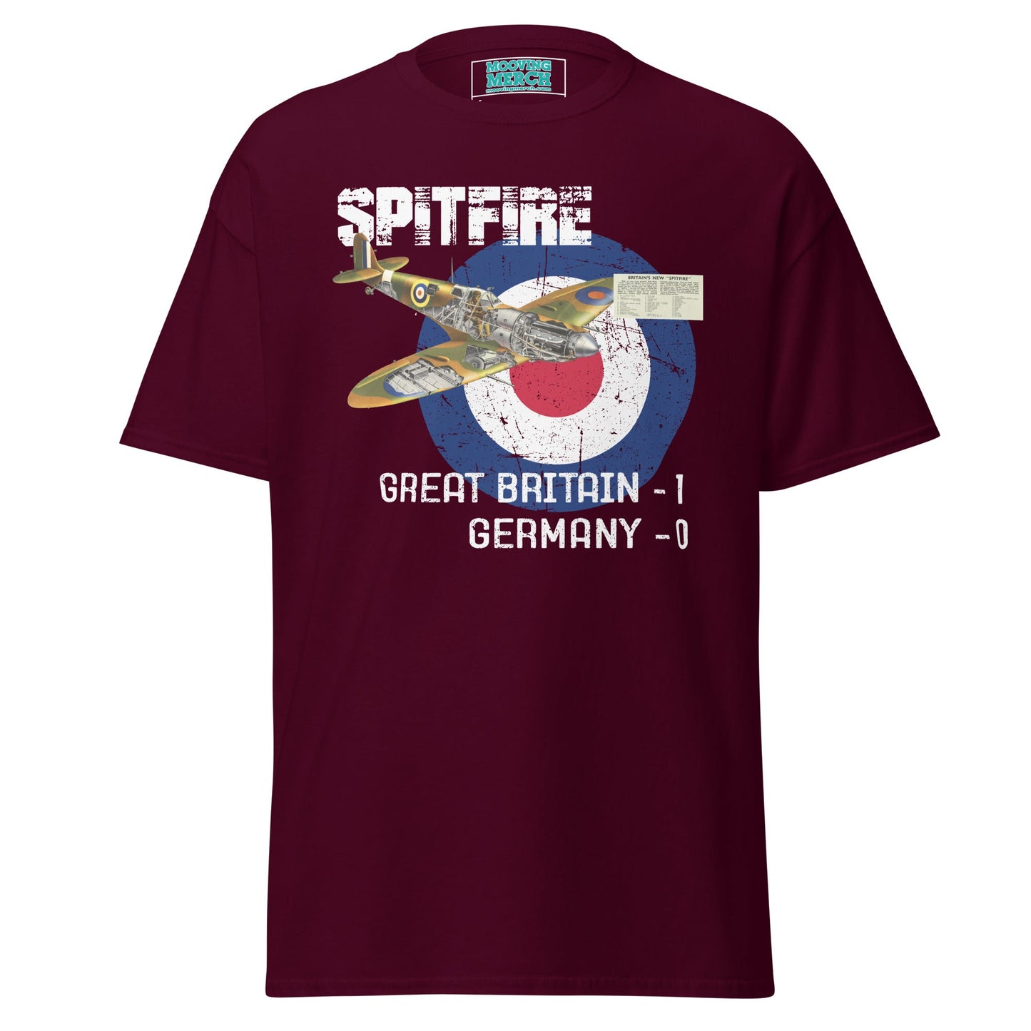 Supermarine Spitfire Diagram T-Shirt - 9 Colours - S to 5XL - Mooving Merch