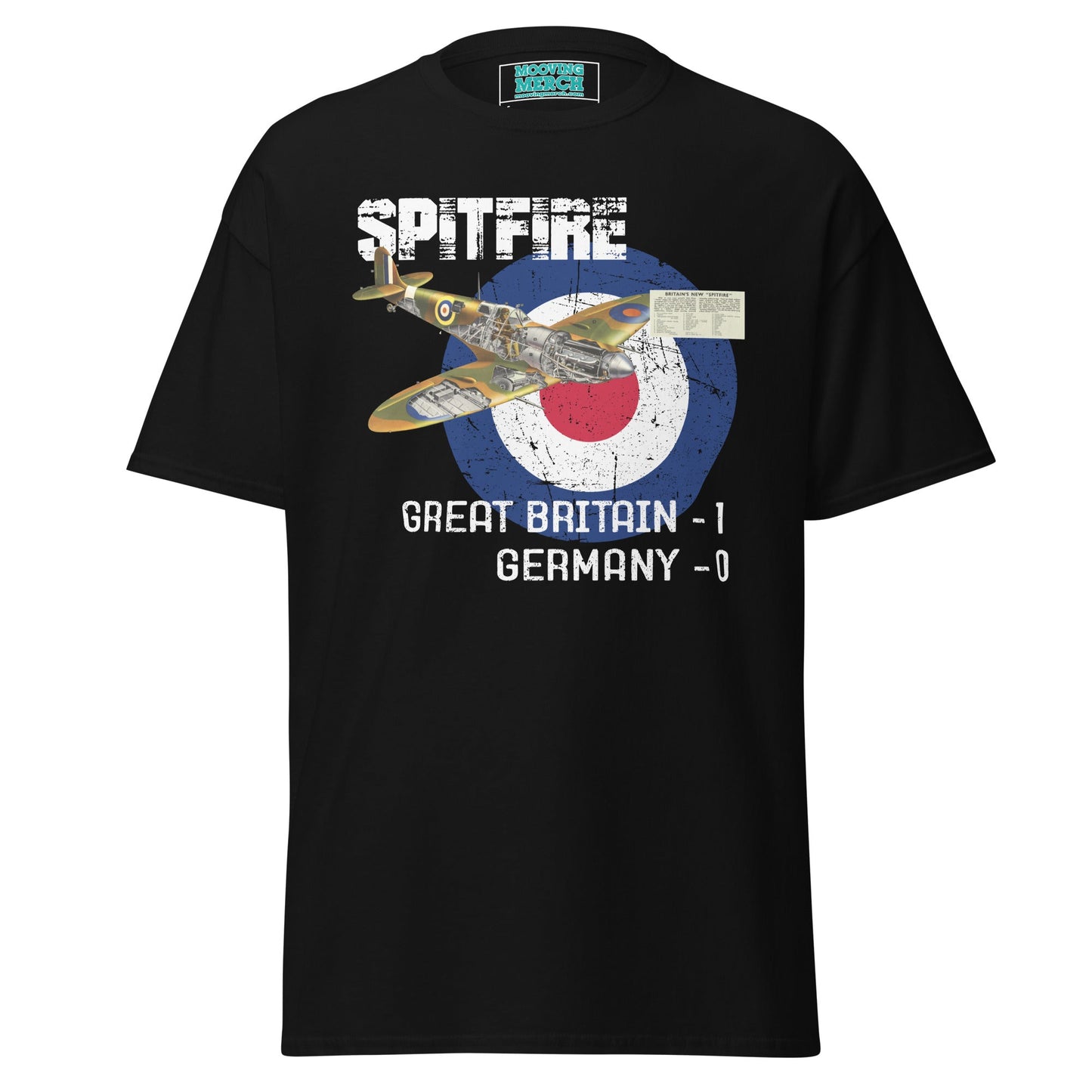 Supermarine Spitfire Diagram T-Shirt - 9 Colours - S to 5XL - Mooving Merch