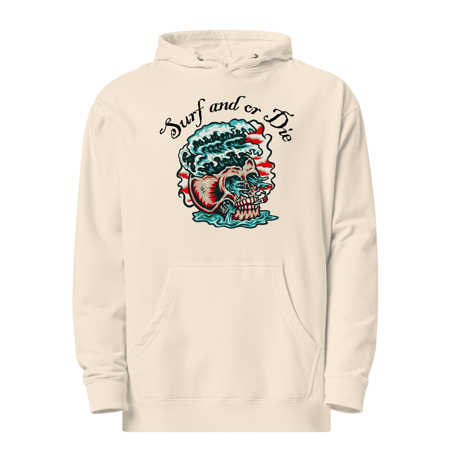 'Surf and or Die' Slogan Surf / Surfing Hoodie - Unisex - 6 Colors - Mooving Merch