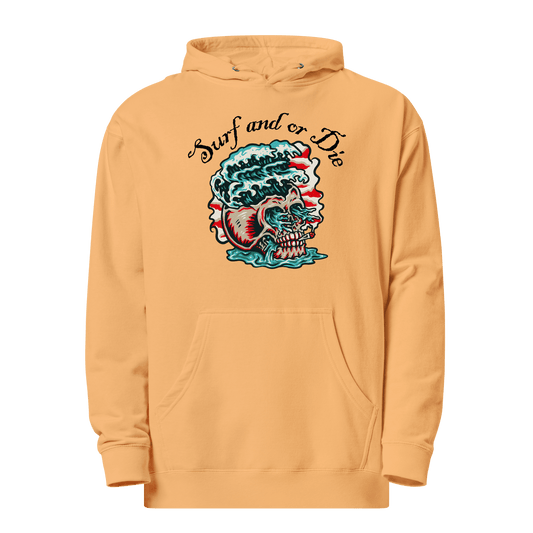 'Surf and or Die' Slogan Surf / Surfing Hoodie - Unisex - 6 Colors - Mooving Merch