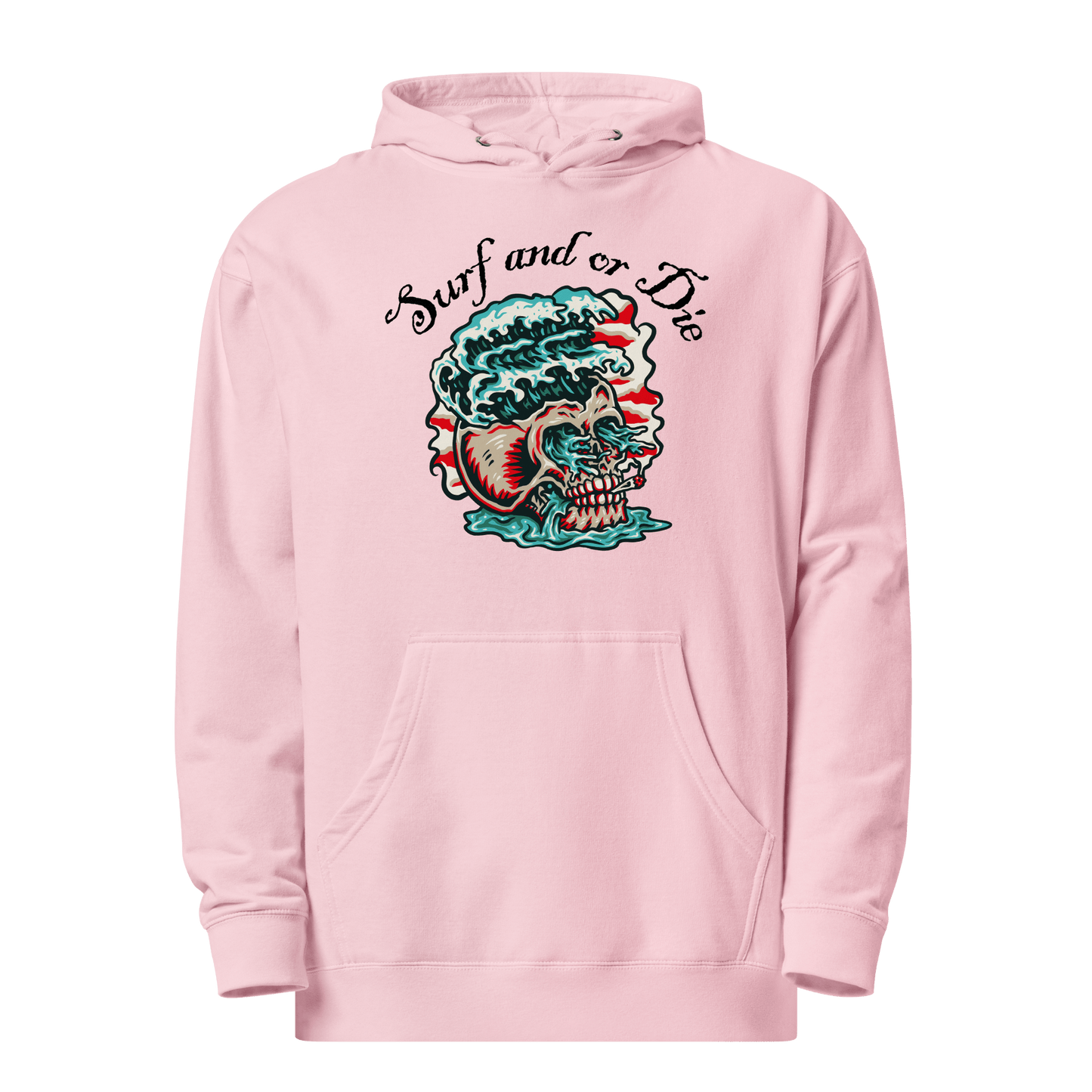 'Surf and or Die' Slogan Surf / Surfing Hoodie - Unisex - 6 Colors - Mooving Merch