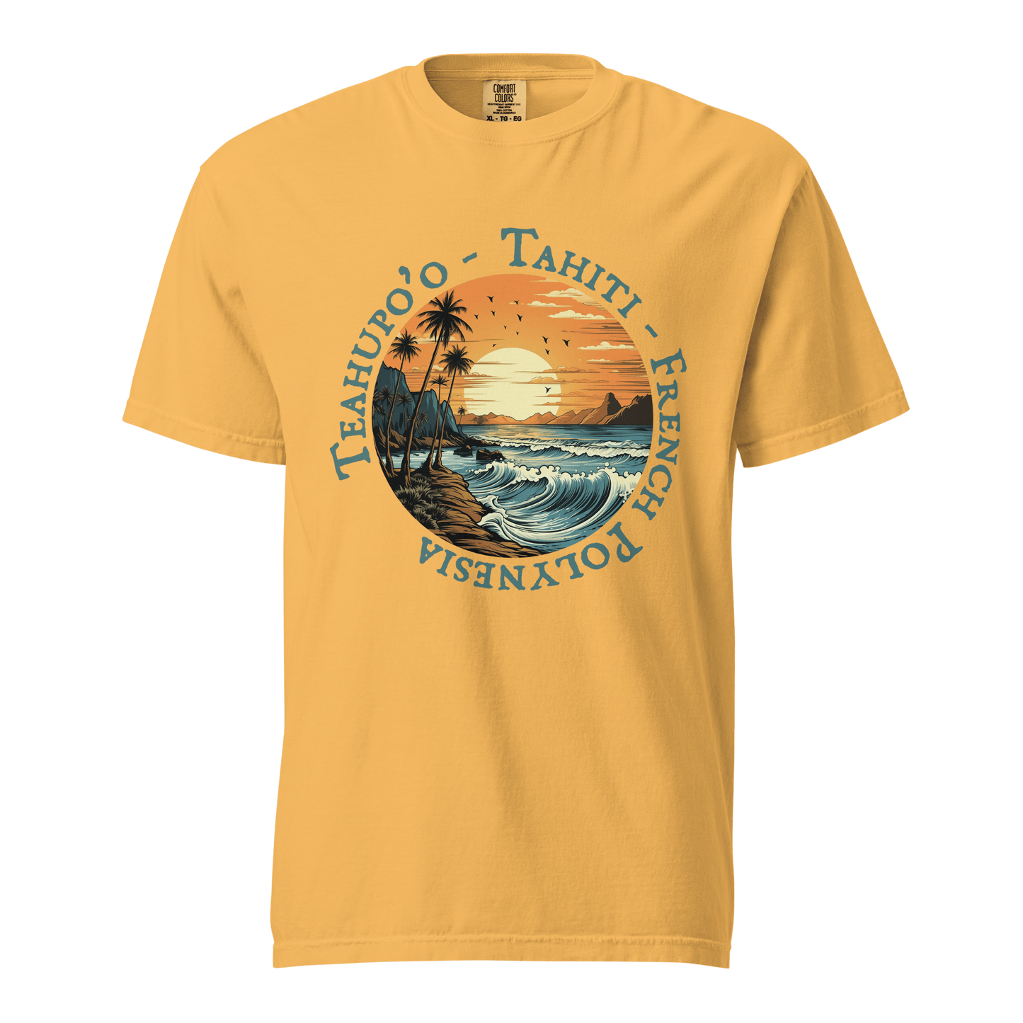 Teahupoʻo Surf T-Shirt - Garment - Dyed Heavyweight Cotton - Unisex - Mooving Merch